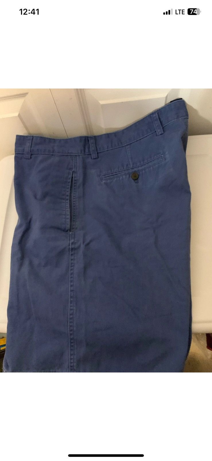 Chaps Chaps Khaki Shorts Blue Flat Front Size 36 Zipper Fly Size US 36 / EU 52 - 6 Thumbnail