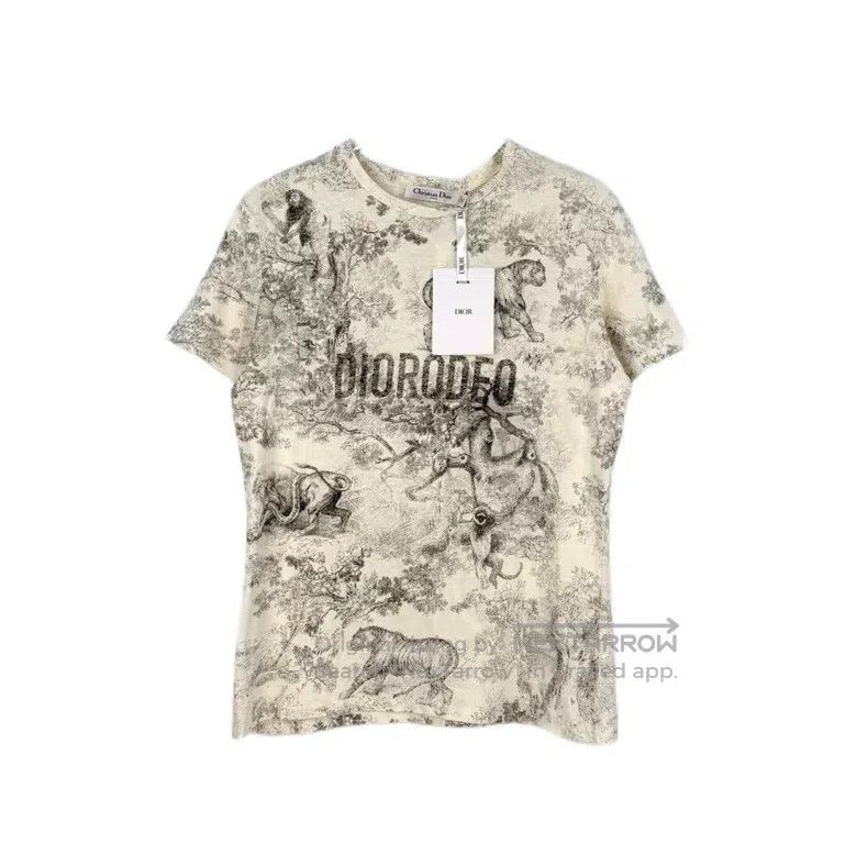 Dior Dior White zoo short sleeves Size L / US 10 / IT 46 - 1 Thumbnail