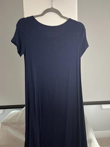 Designer DOPYOUG Women's Navy Casual Dress - Soft Rayon Blend Size S / US 4 / IT 40 - 2 Thumbnail