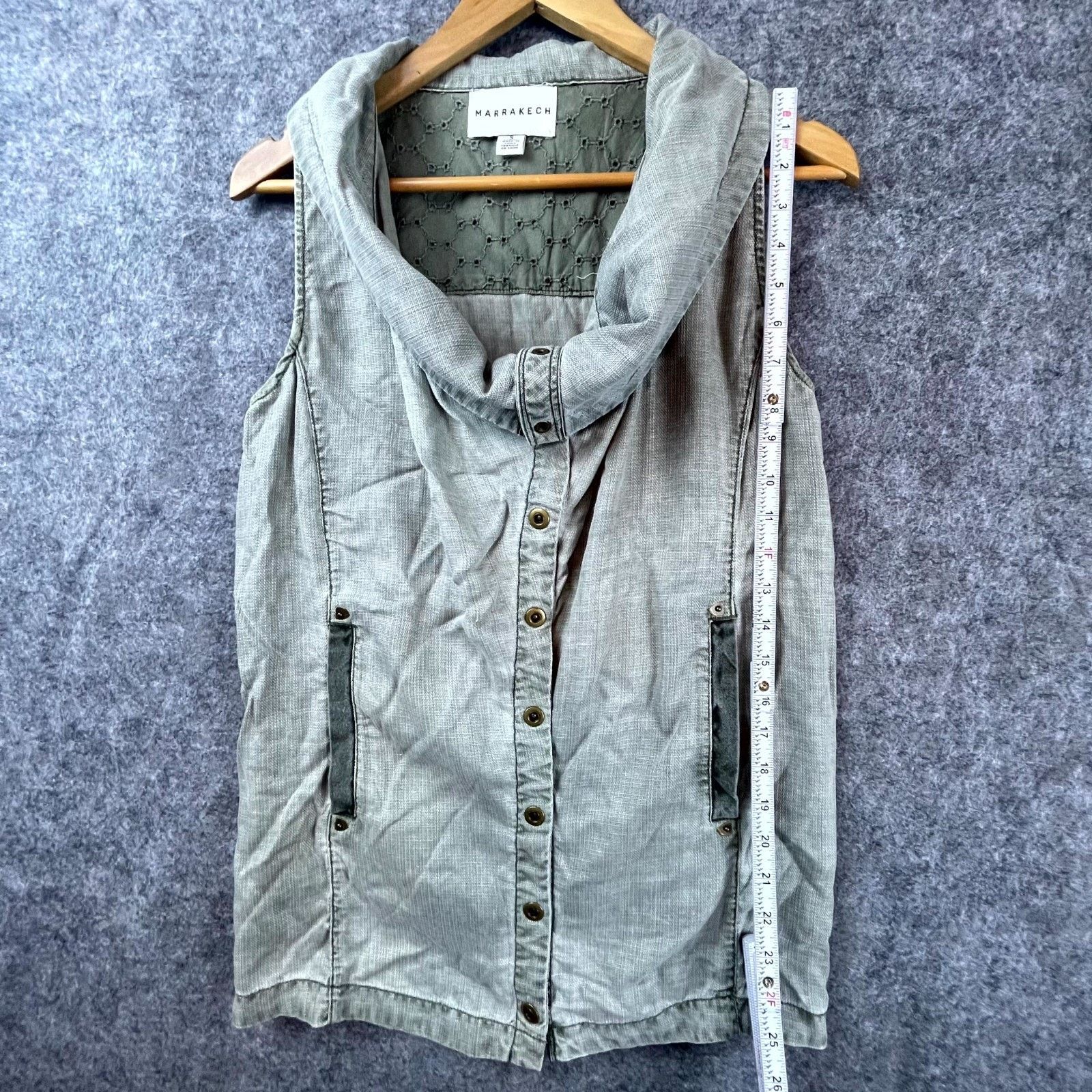 Anthropologie Anthropologie Marrakech Utility Vest Womens S Gray Lyocell Size S / US 4 / IT 40 - 5 Thumbnail
