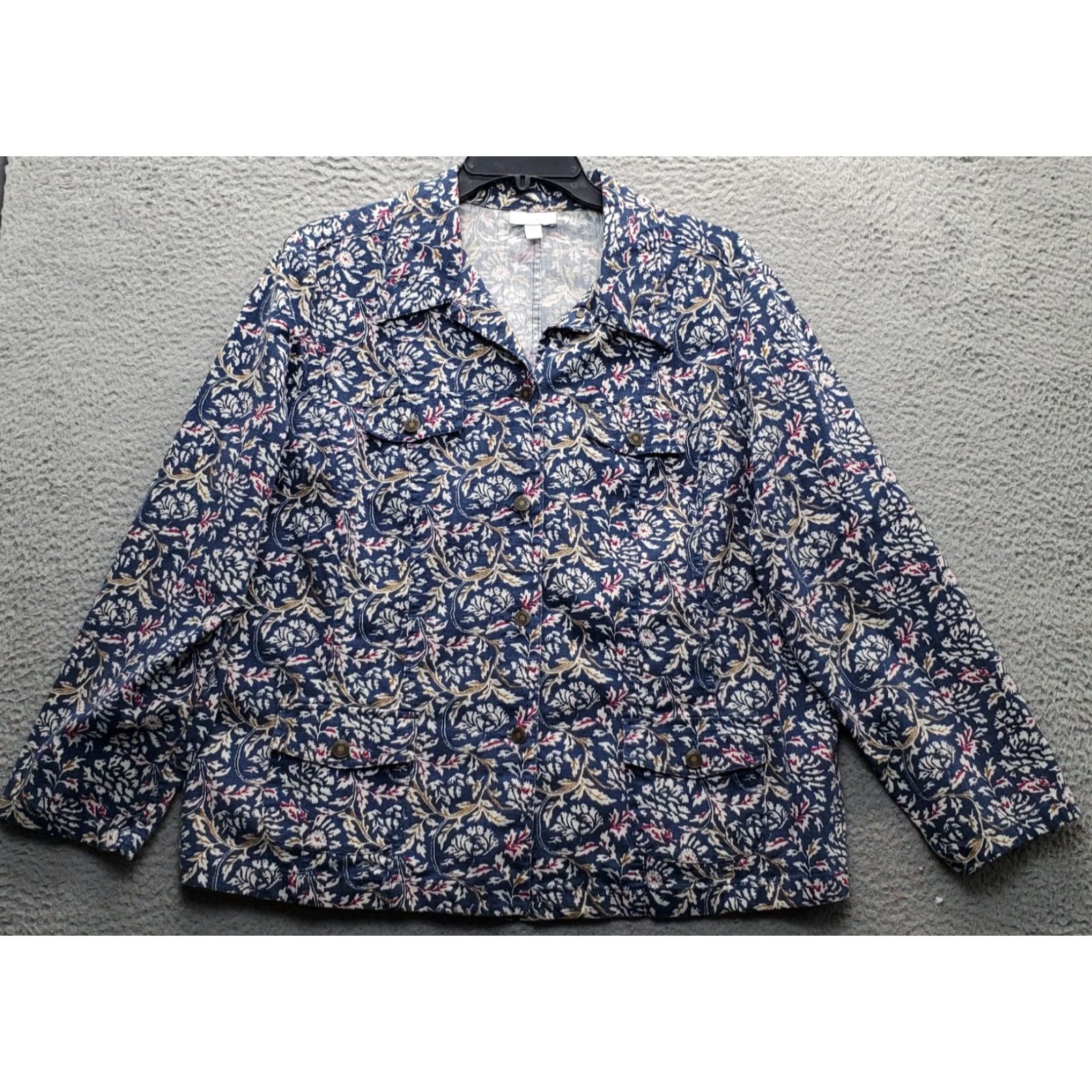 Charter Club Charter Club Shacket Womens 2X Multi Floral Long Sleeve Collared Button Front Shirt Womens Size 2X Multicolor Floral Size XXL / US 16-18 / IT 52-54 - 2 Thumbnail