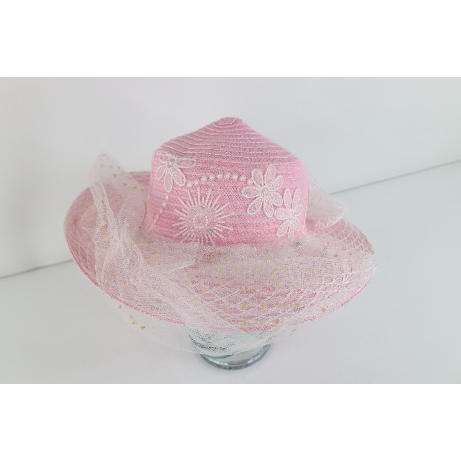 Vintage Vintage 90s Streetwear Lace Birdcage Flower Derby Church Hat Size ONE SIZE - 2 Thumbnail