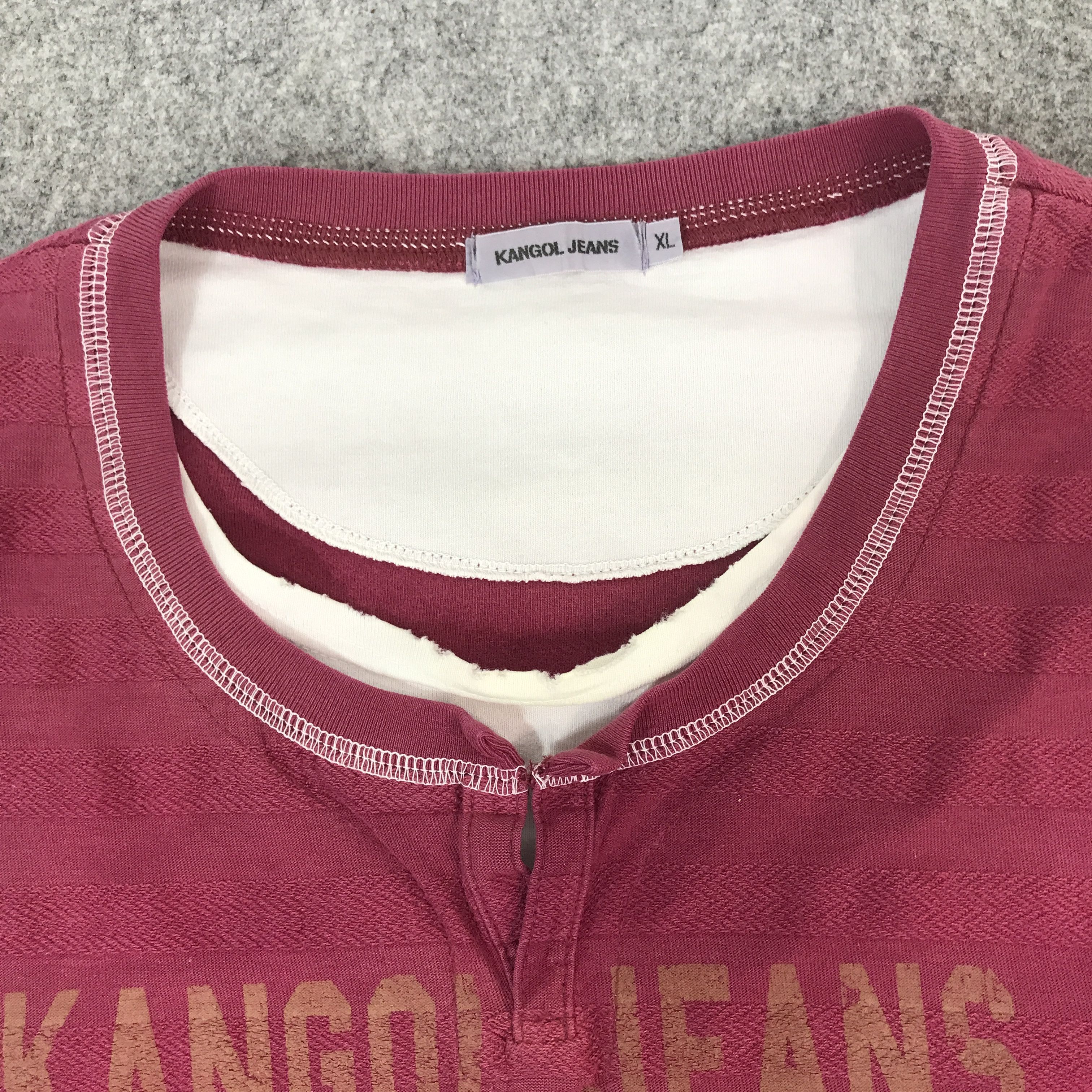Japanese Brand Kangol Jeans Double Collar Tshirt Size US XL / EU 56 / 4 - 5 Thumbnail