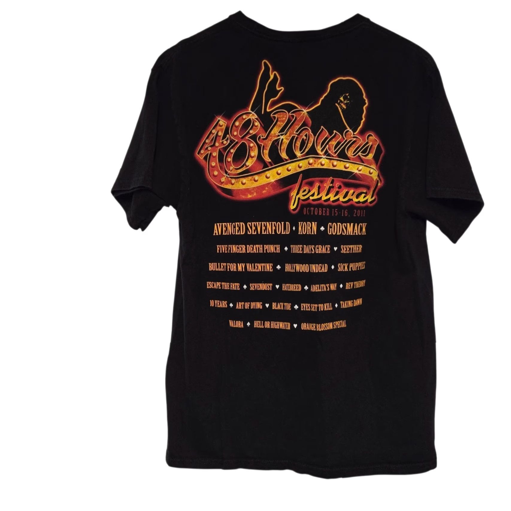 Vintage Korn Godsmack Avenged 48 Hours Festival Las Vegas T-Shirt M Men Black 2011 Concert Size US M / EU 48-50 / 2 - 4 Thumbnail