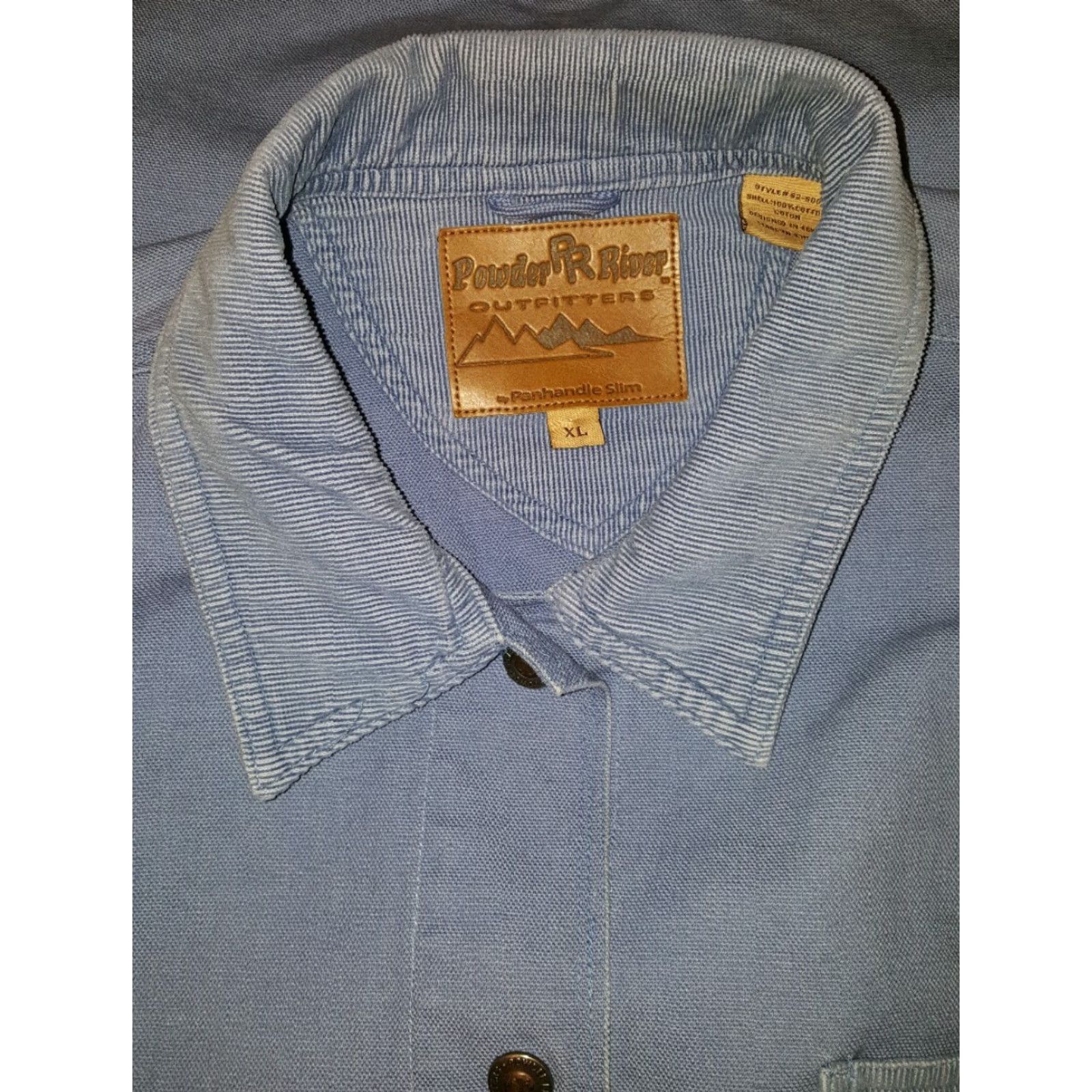 Vintage Powder River Outfitters Western Jacket Blue Canvas XL Casual Mens Size US XL / EU 56 / 4 - 2 Thumbnail