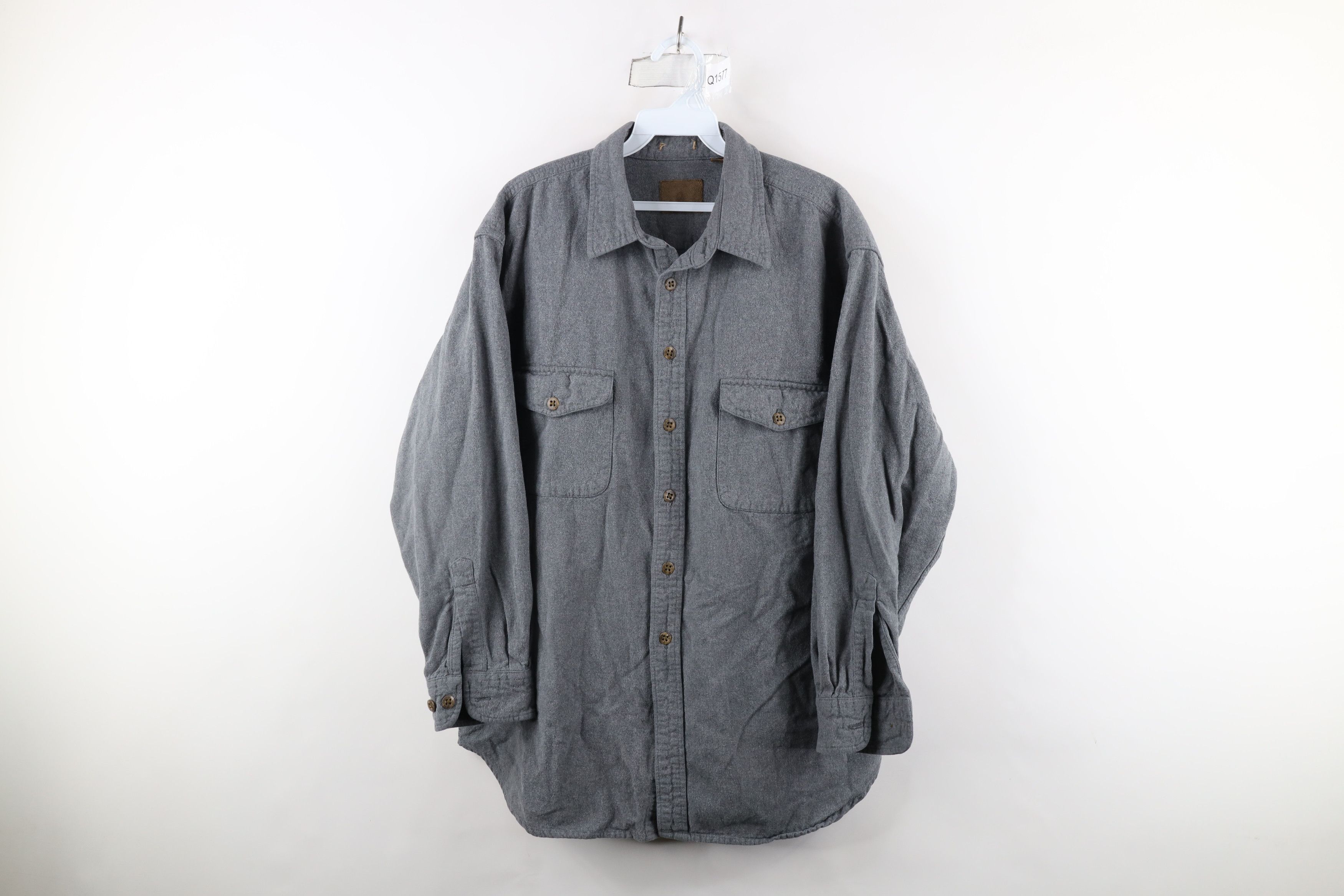 Vintage Vintage 90s Streetwear Cloth Collared Button Shirt Gray Size US L / EU 52-54 / 3 - 1 Thumbnail