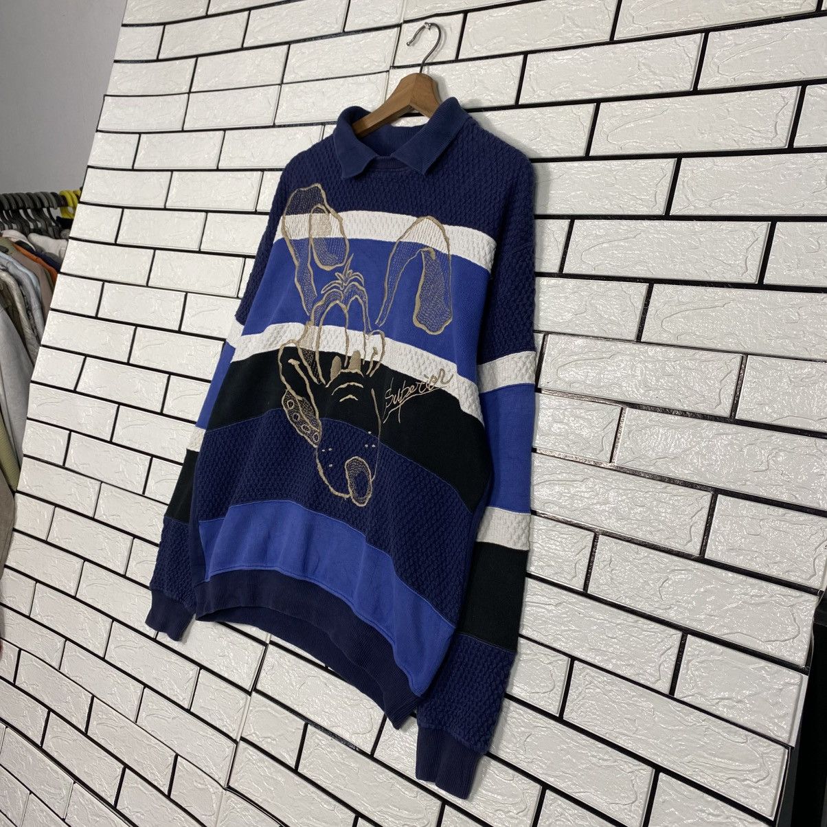 Japanese Brand 📌Vintage Collar Sweatshirt Superior Striped Cartoon Design Size US S / EU 44-46 / 1 - 3 Thumbnail