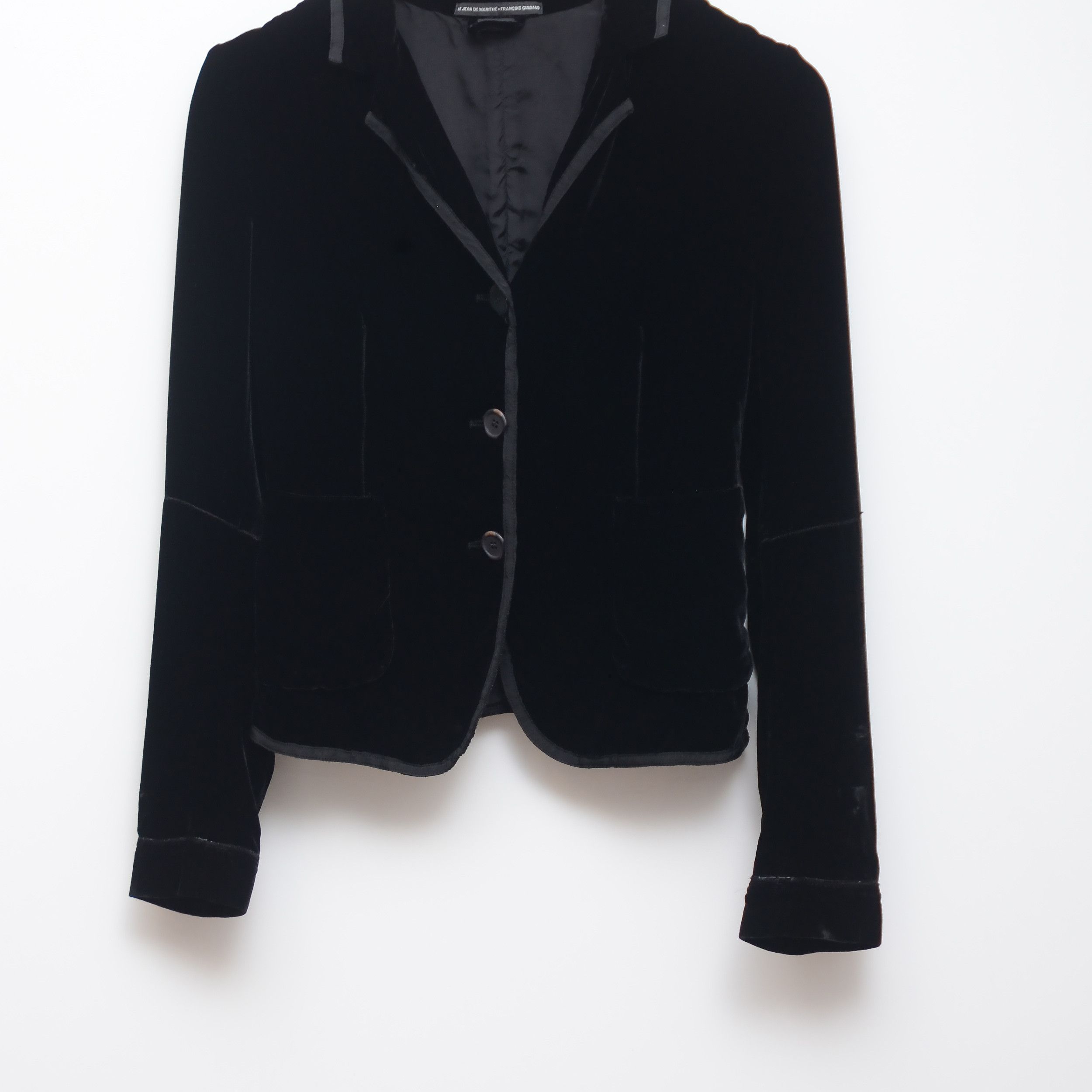 Marithe + Francois Girbaud Rare Marithé François Girbaud Black Silk Velvet Blazer Size S / US 4 / IT 40 - 3 Thumbnail