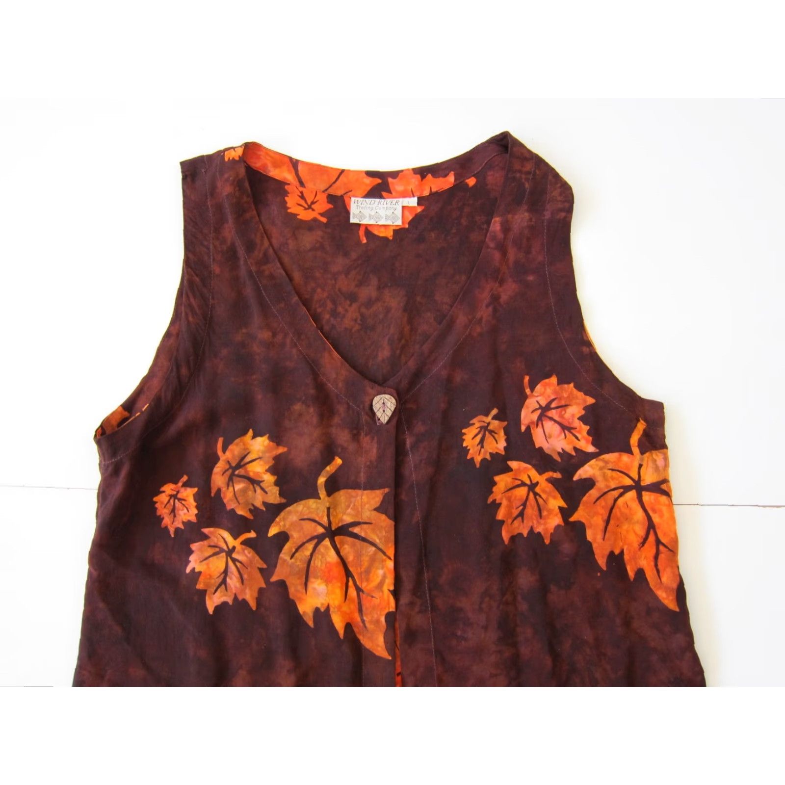 Vintage VINTAGE Wind River Trading Company Rayon Orange Red Tunic Open Tank Blouse Large Size L / US 10 / IT 46 - 6 Thumbnail