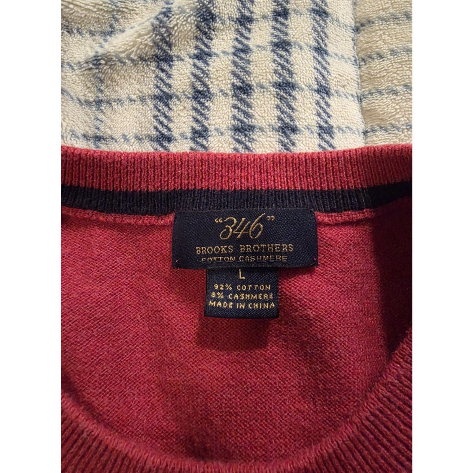 Brooks Brothers Brooks Brothers Sweater Crewneck Red Men's Size L Regular Cashmere Cotton Knit Pullover Logo Classic Preppy EUC Size US L / EU 52-54 / 3 - 5 Thumbnail