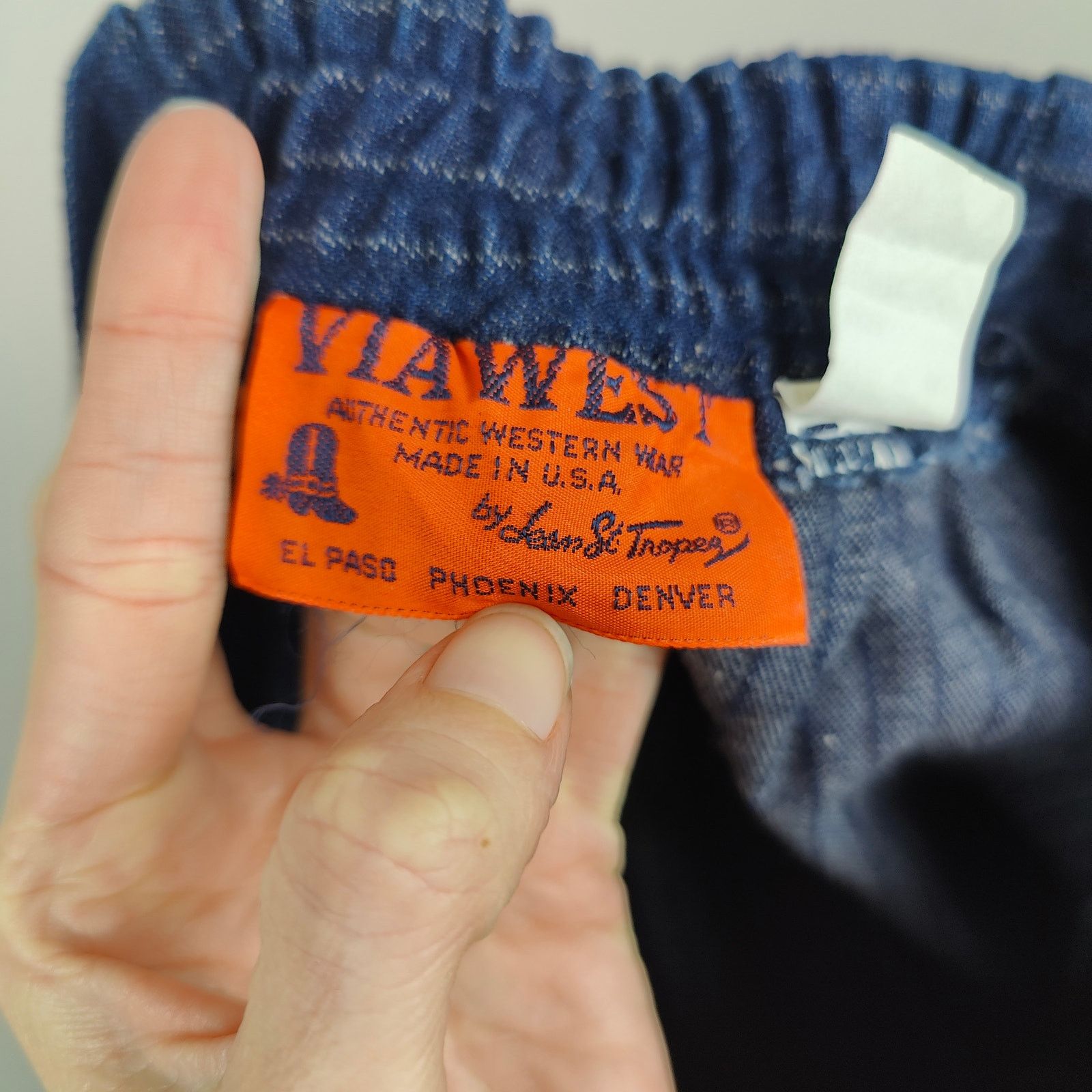 Other Vintage Via West Pants Womens Small Blue Barrel Striped Size 27" / US 4 / IT 40 - 8 Thumbnail