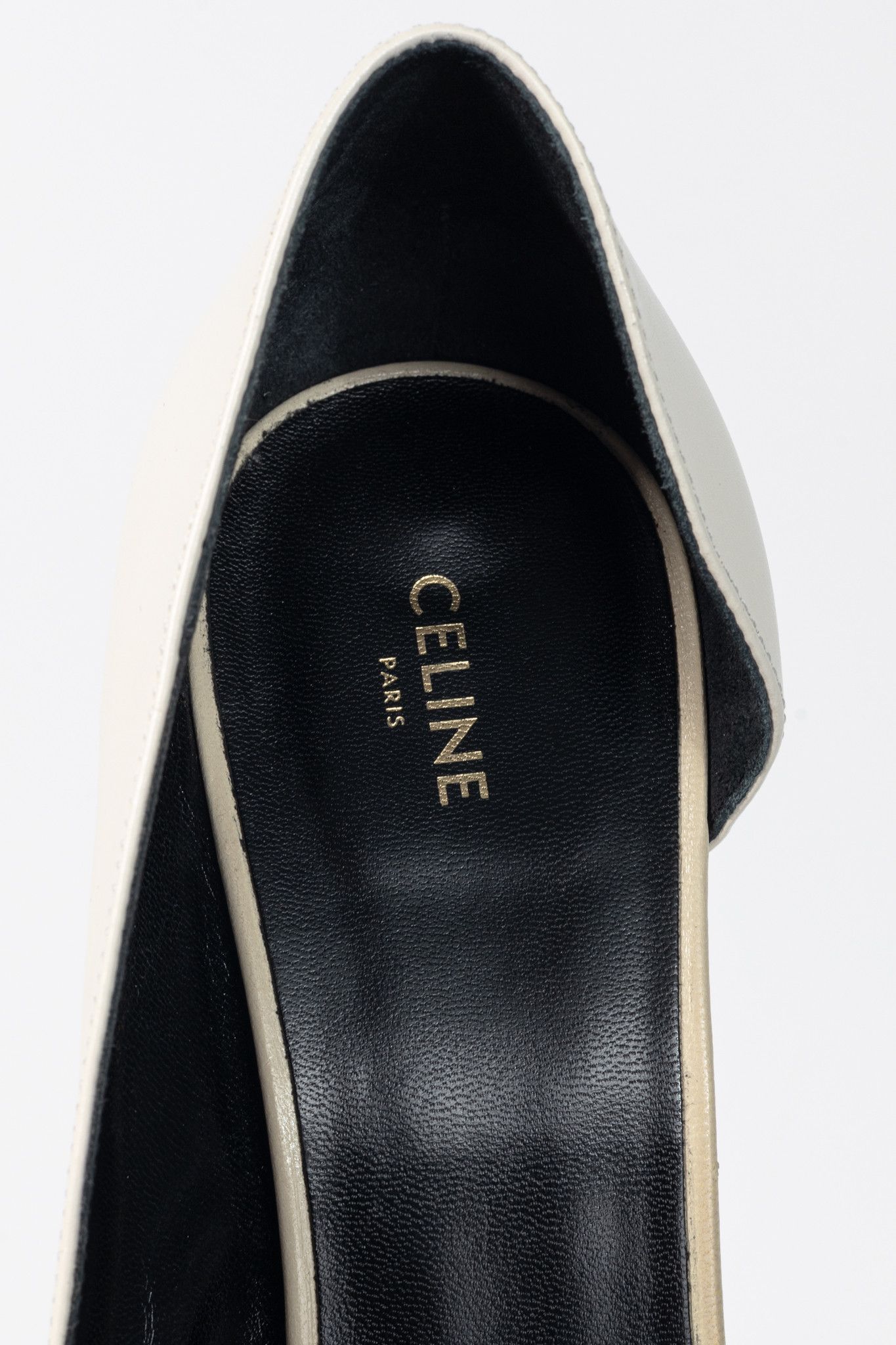 Celine Celine Ivory & Beige Two-Tone Pointed-Toe D'Orsay Pumps Size US 10 / IT 40 - 9 Thumbnail