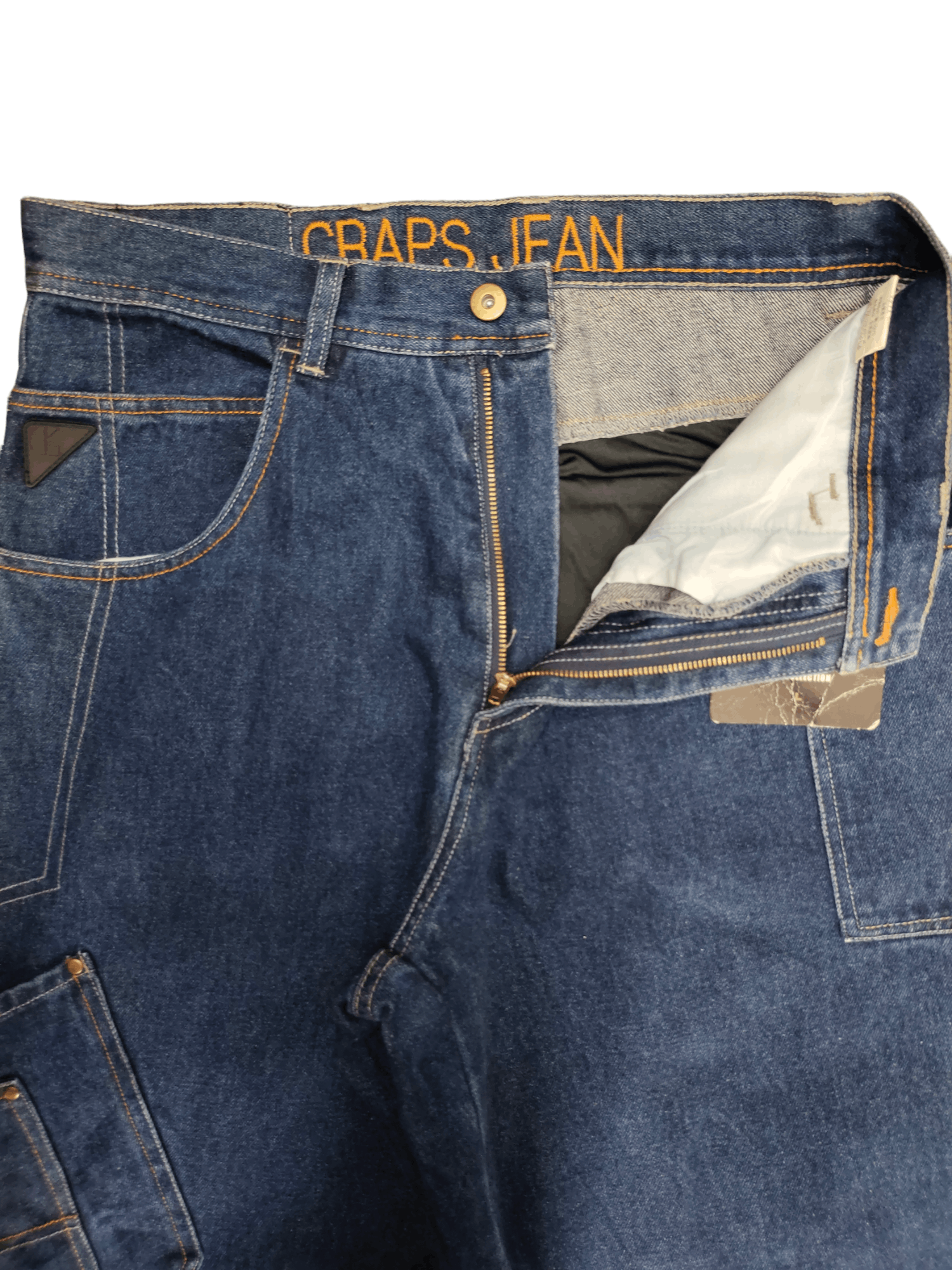Japanese Brand Baggy Jeans Craps Jean Carpenter Wide Leg Denim Y2k Jnco Size US 31 - 13 Thumbnail