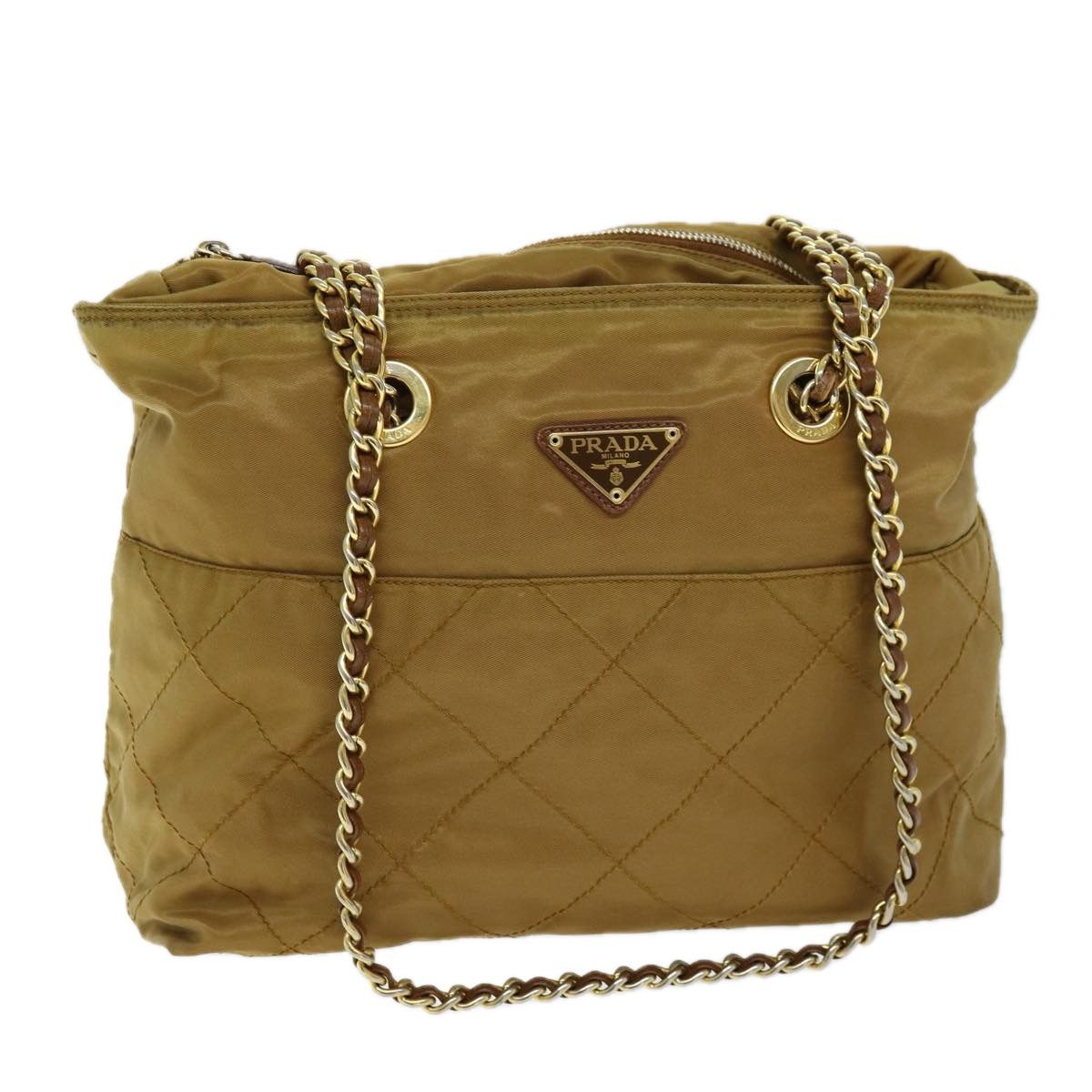 Prada Tessuto Beige Synthetic Shoulder Bag (Pre-Owned) Size ONE SIZE - 1 Thumbnail