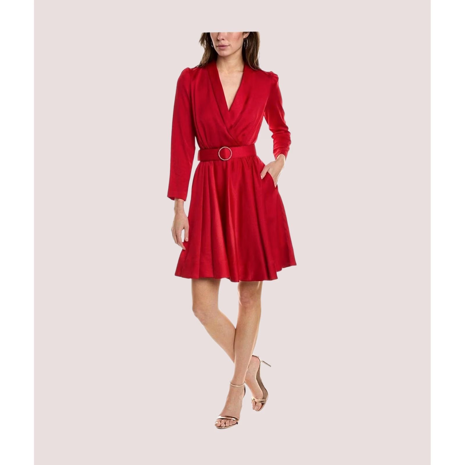 Vintage Taylor Womens Belted A-line Dress, red, 12 Size XL / US 12-14 / IT 48-50 - 1 Thumbnail