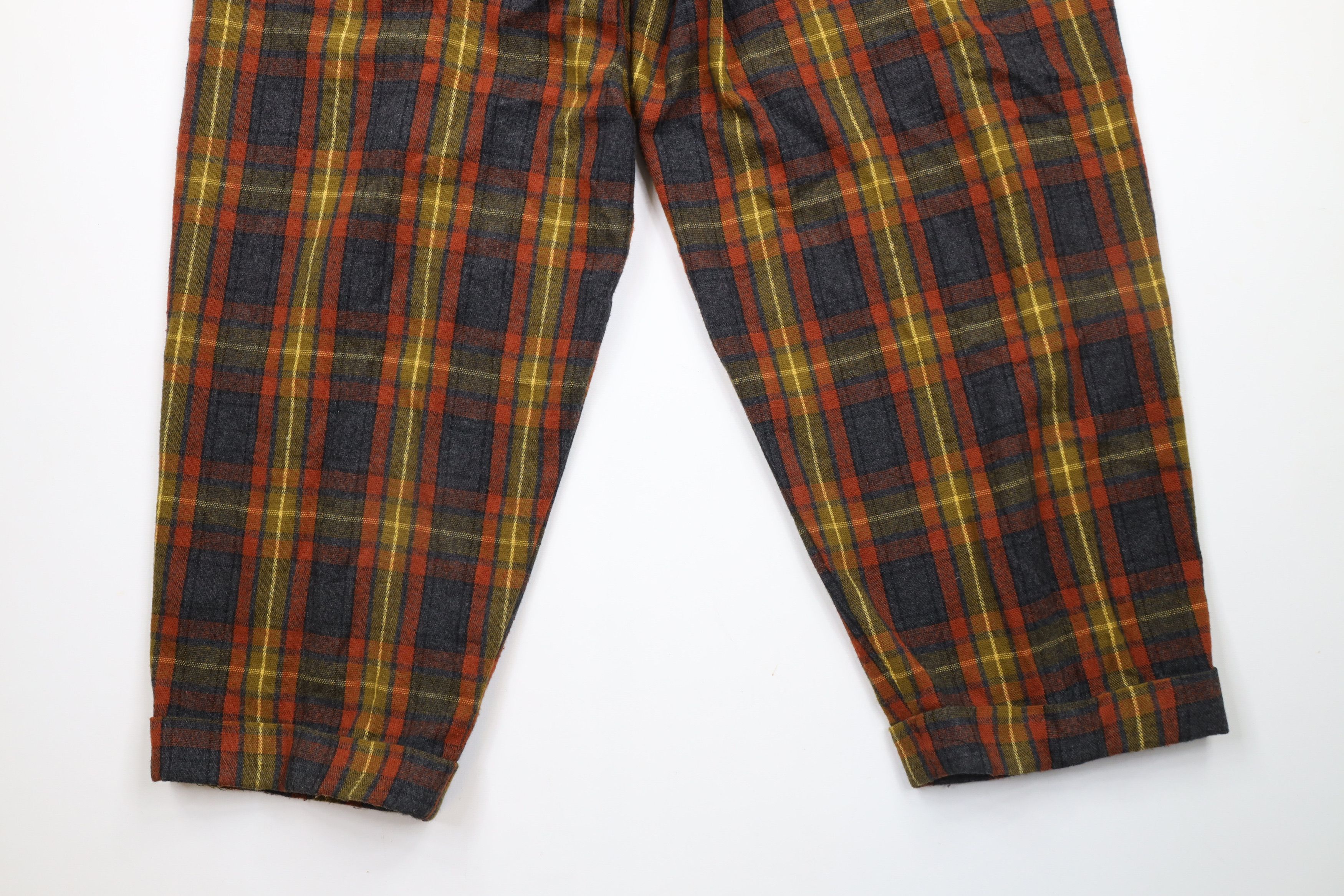 Vintage Vintage 90s Streetwear Cuffed Wool Tweed Wide Leg Pants USA Size US 38 / EU 54 - 12 Thumbnail