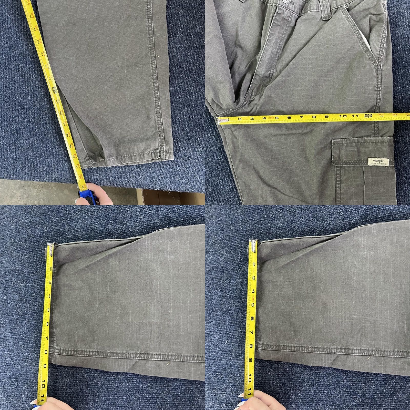 Wrangler Wrangler Mens Cargo Pants 36x32 Gray Ripstop Straight Leg Workwear Casual Size US 36 / EU 52 - 8 Thumbnail