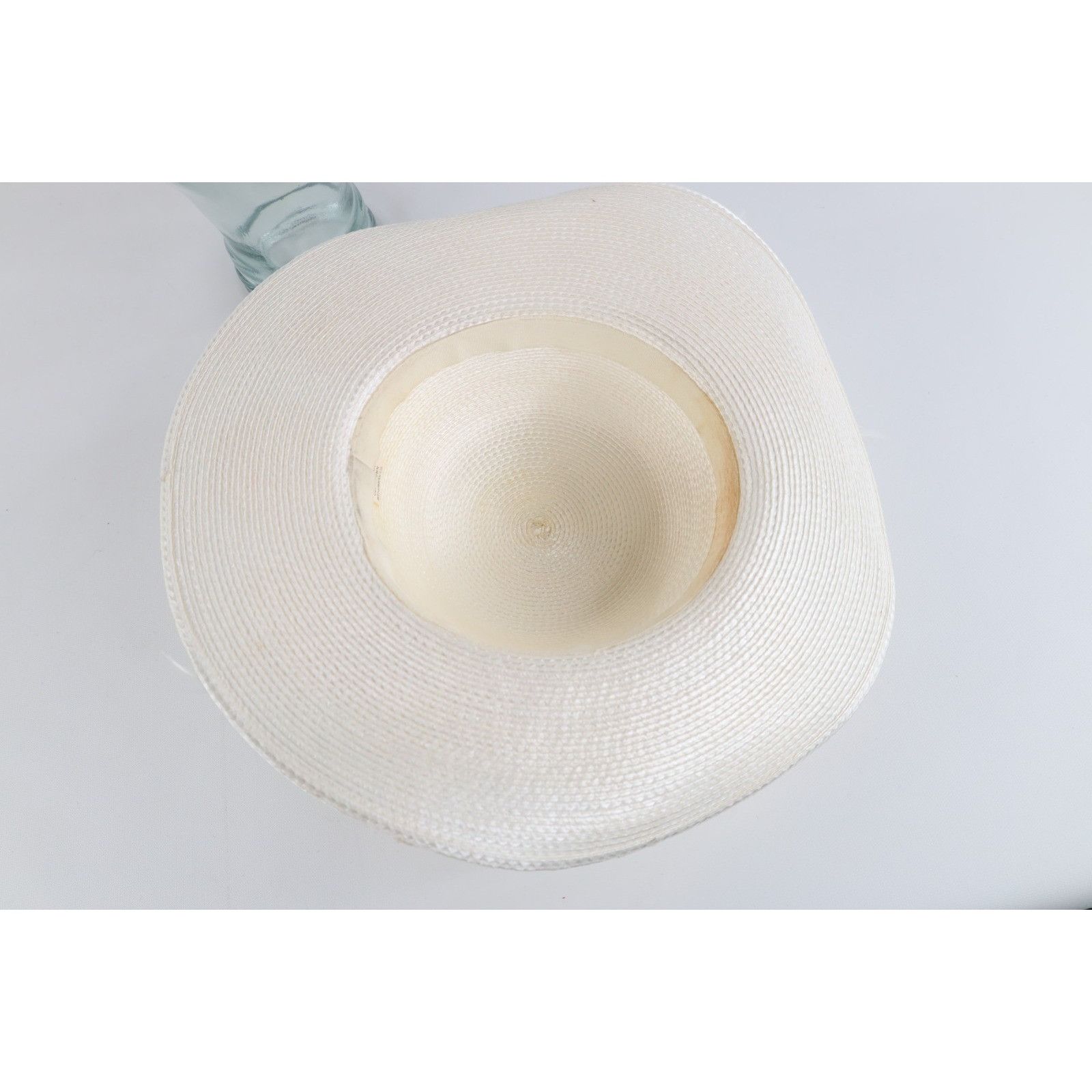 Vintage Vintage 80s 90s Wide Brimmed Feather Ribbon Rhinestone Hat Size ONE SIZE - 7 Thumbnail