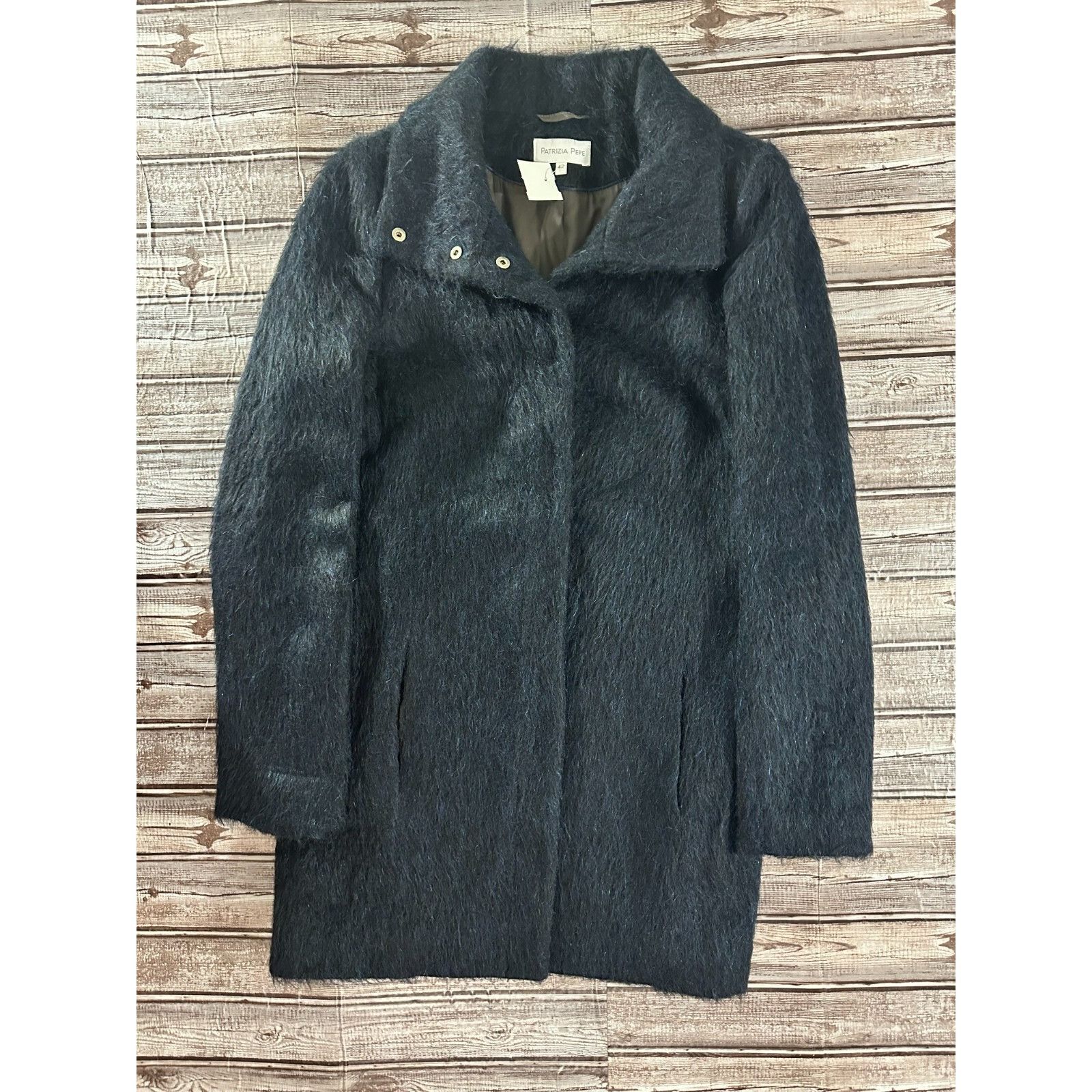 PATRIZIA PEPE Alpaca wool blend cozzy Coat color Navy Size 4