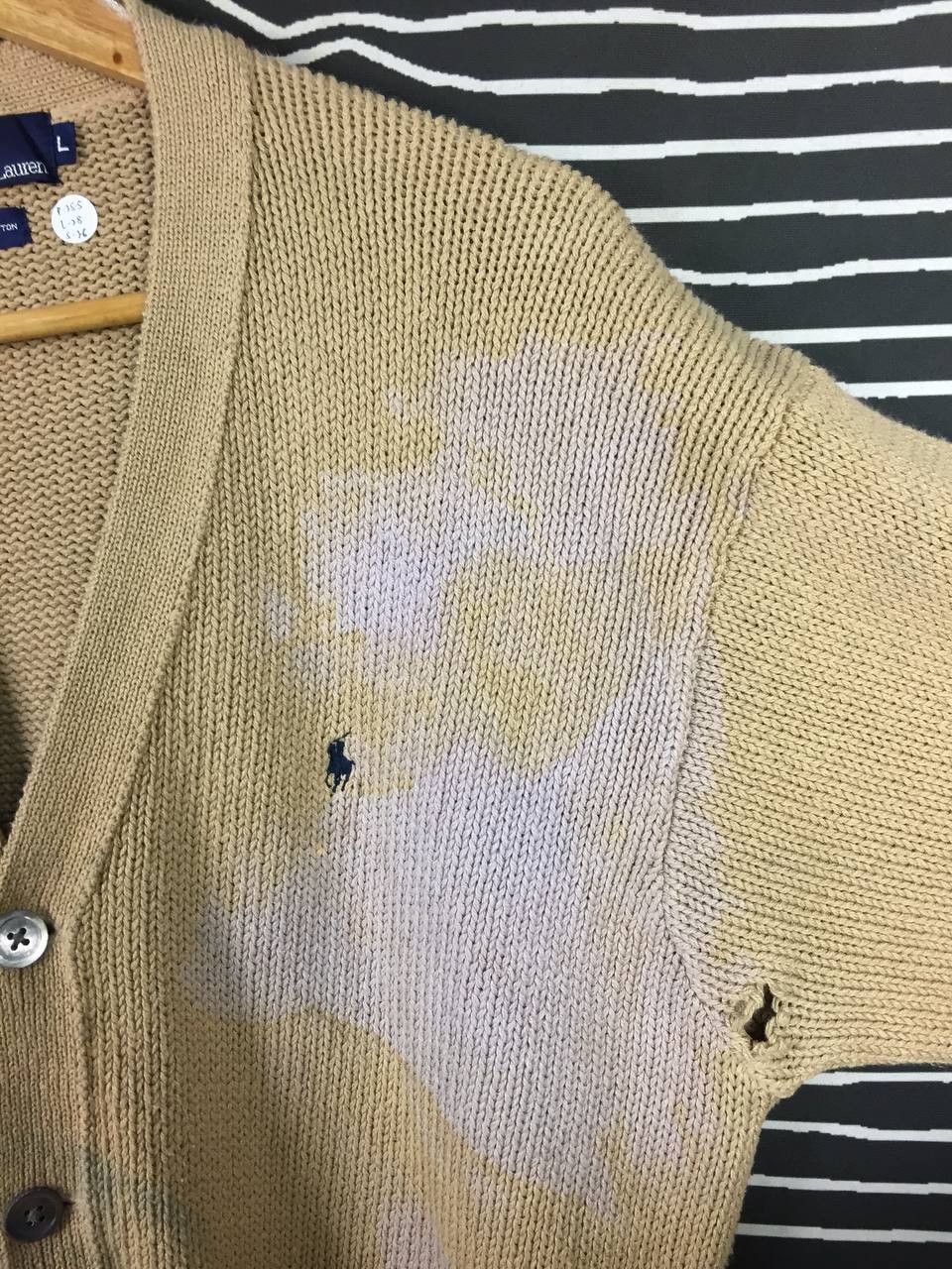Polo Ralph Lauren Polo Ralph Lauren Vintage Distressed Knit Cardigan Sweater Size US L / EU 52-54 / 3 - 5 Thumbnail