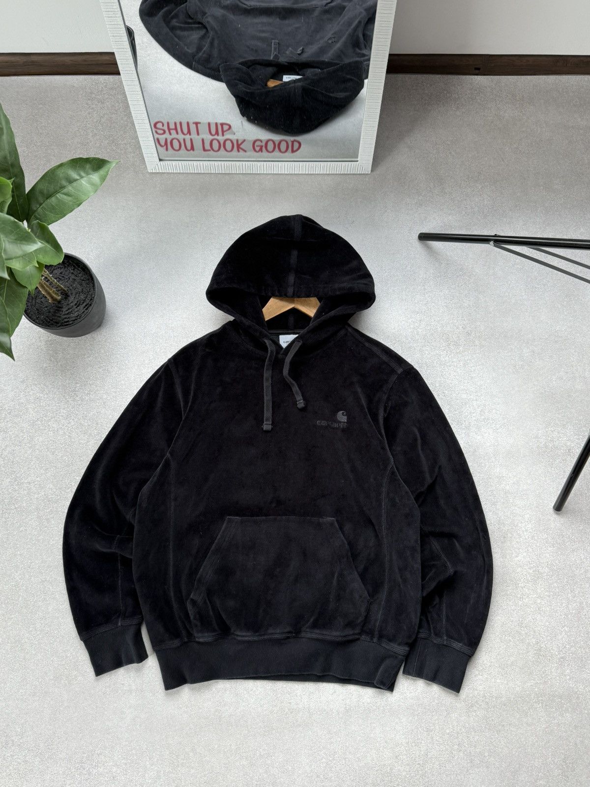 Carhartt CARHARTT HOODIE VELOURS BLACK PULOVER MENS HOODED Y2K CASUAL Size US S / EU 44-46 / 1 - 1 Thumbnail