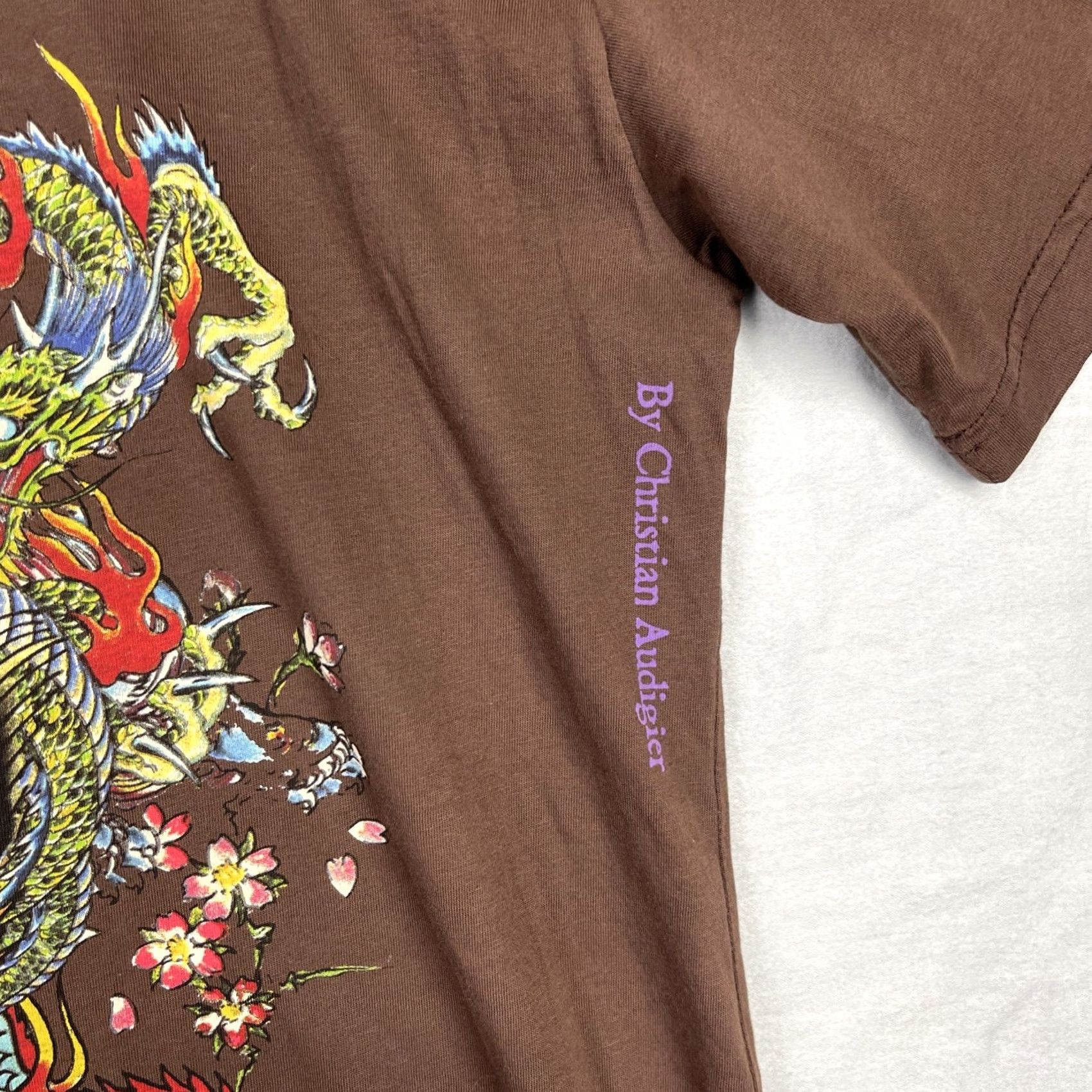 Ed Hardy VINTAGE Ed Hardy Shirt Mens XL Brown Dragon Tattoo Short Sleeve Made In USA Y2K Size US XL / EU 56 / 4 - 5 Thumbnail