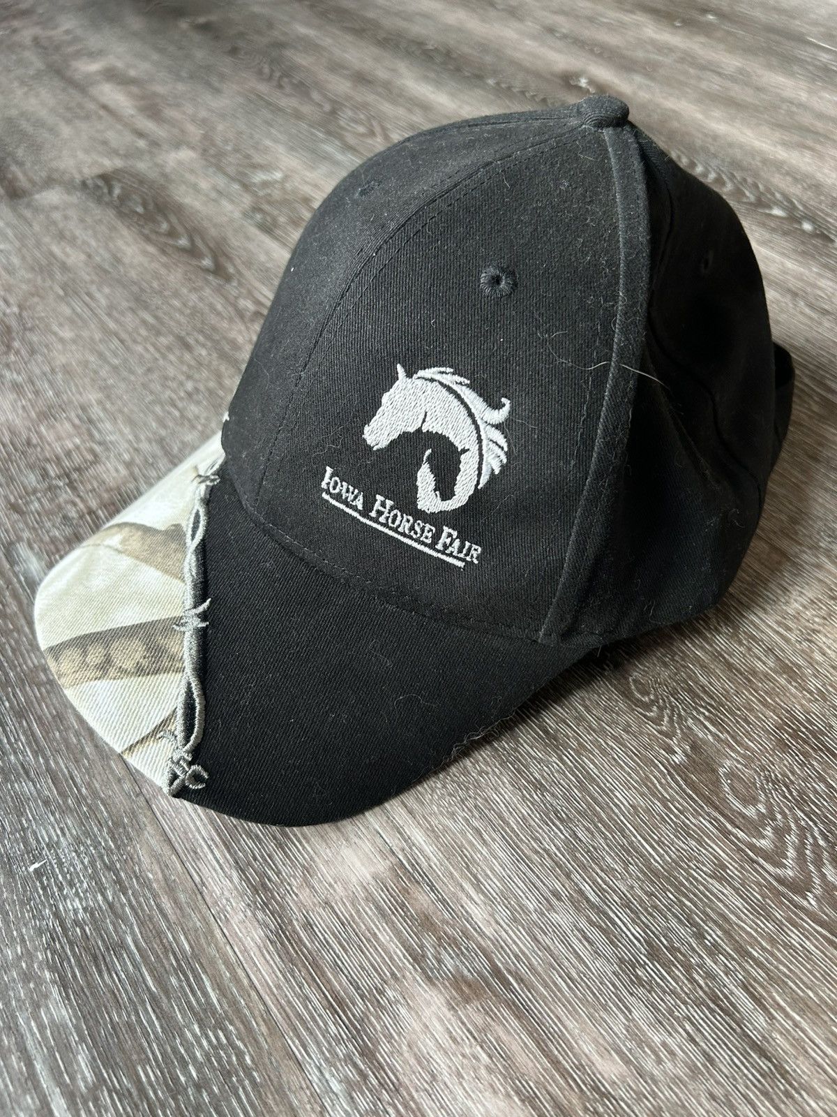 Vintage Black and camo hat Size ONE SIZE - 2 Thumbnail