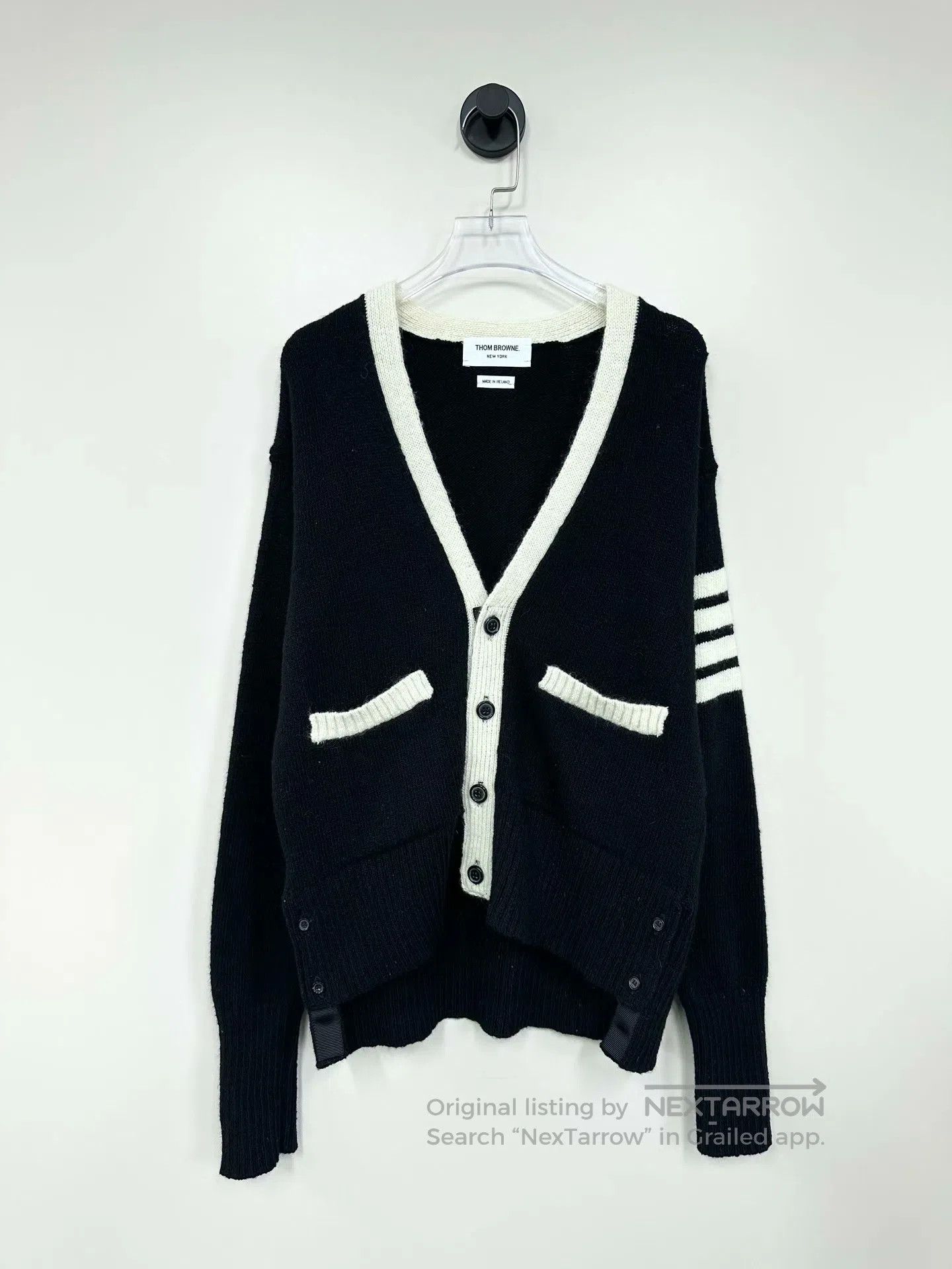Thom Browne Thom Browne Black Classic Four-stripe Knit Cardigan| Size US XS / EU 42 / 0 - 1 Thumbnail