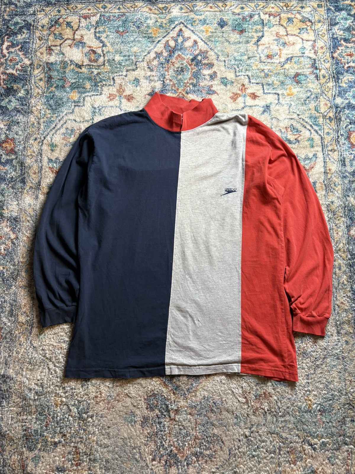 Vintage Vintage Speedo Colour Blocked Long Sleeve T-shirt Size XL Size US XL / EU 56 / 4 - 1 Thumbnail