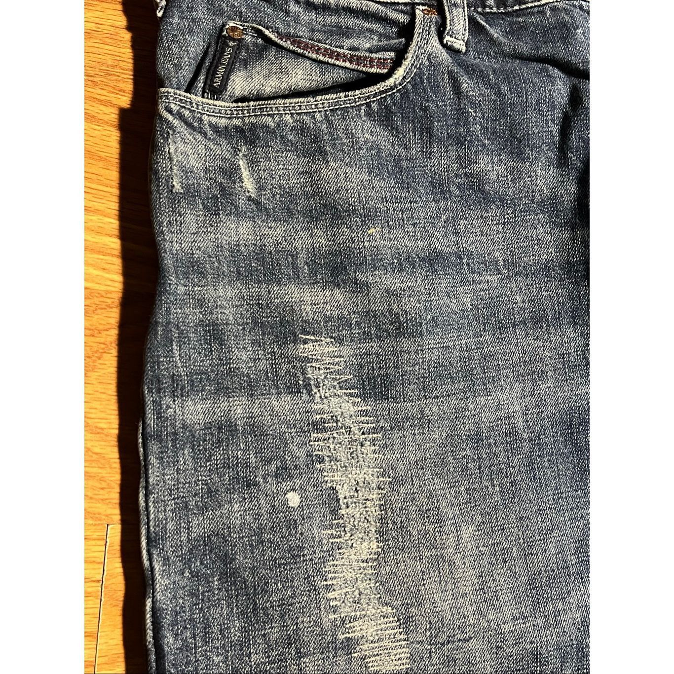 Armani Armani J21 Regular Fit Distressed Button Fly Jeans Size US 36 / EU 52 - 3 Thumbnail