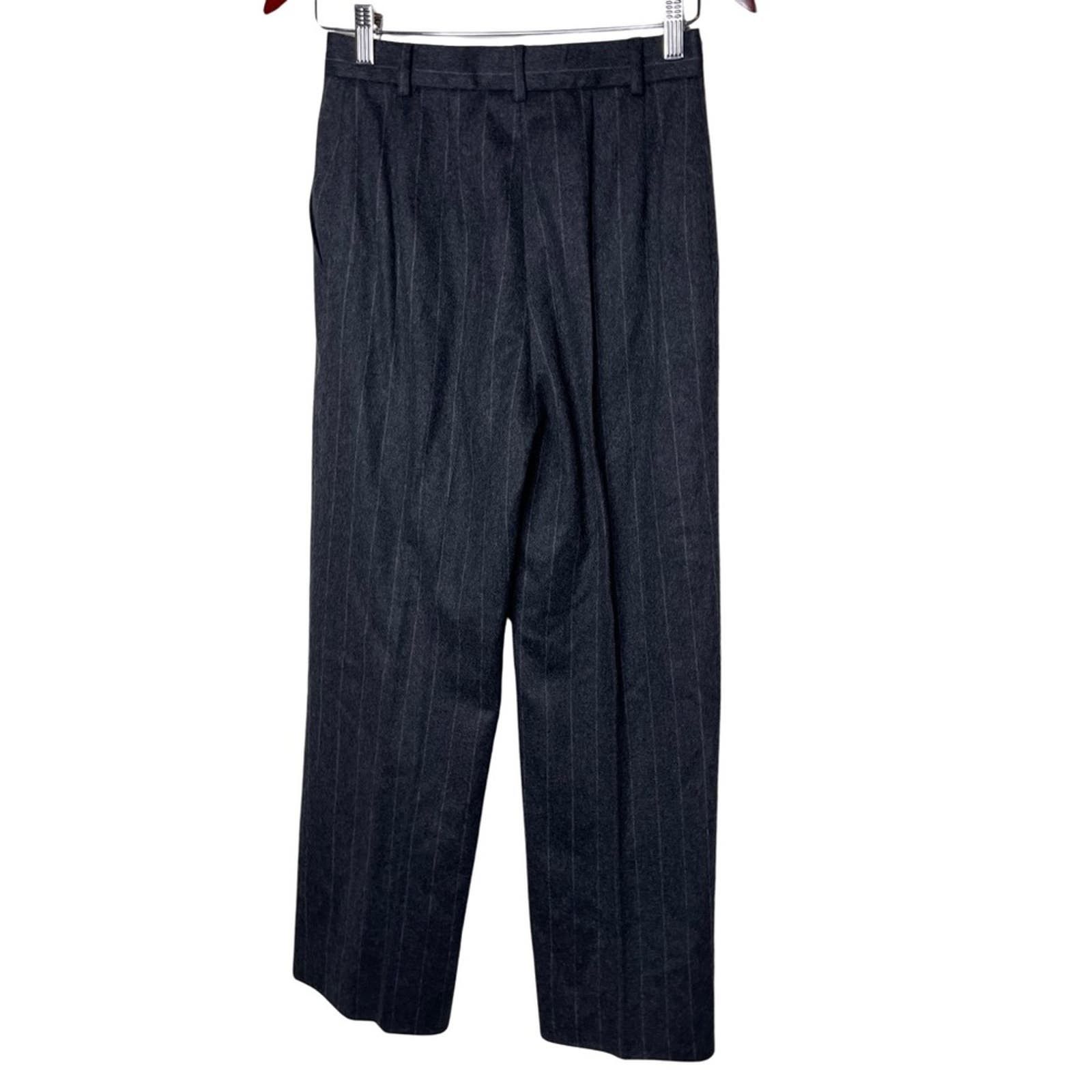 Max Mara Maxmara grey striped wool angora high waist dress pants Size 26" / US 2 / IT 38 - 3 Thumbnail