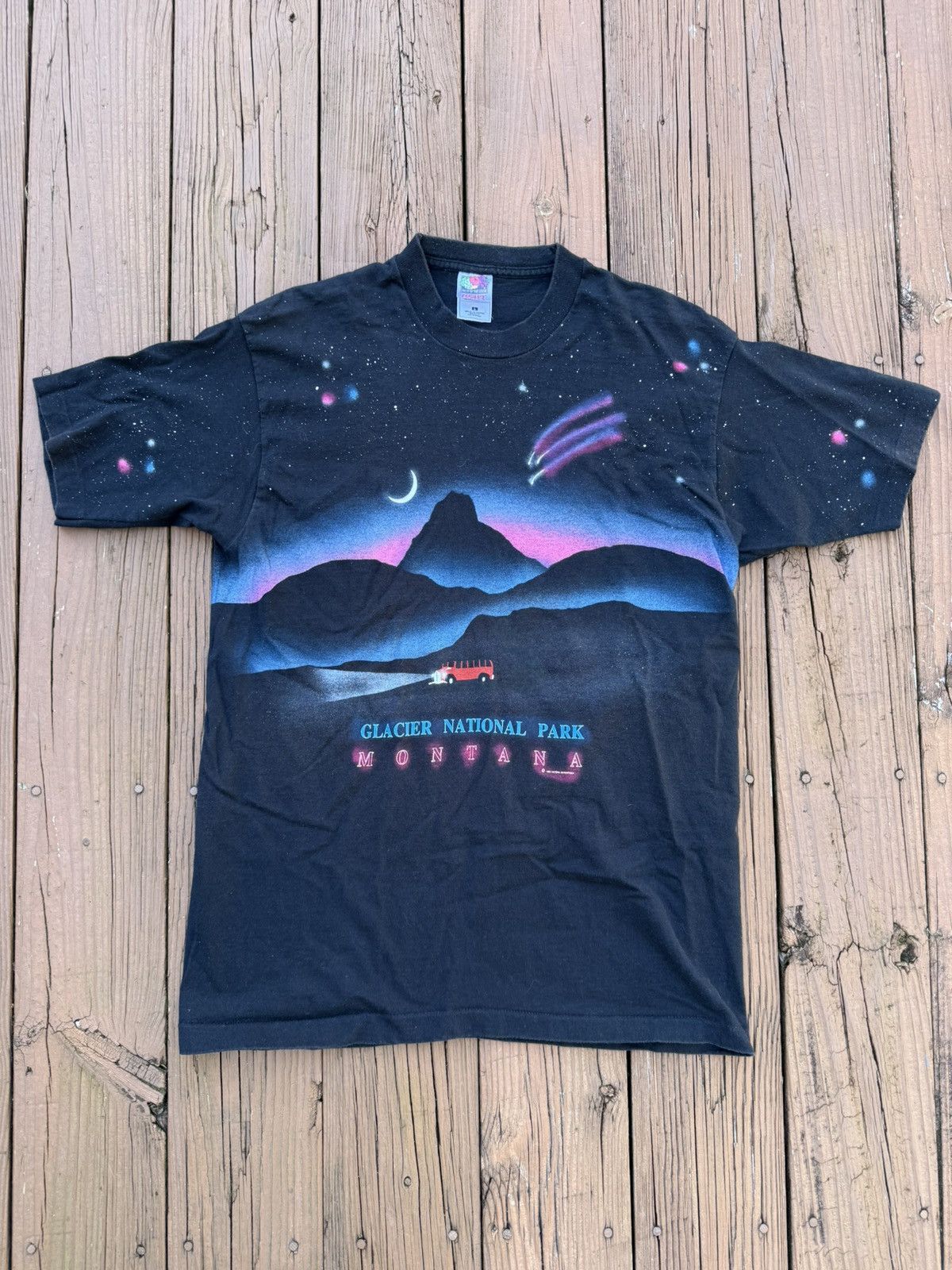 Fruit Of The Loom Vintage Glacier National Park Montana Tee 1995 Size US L / EU 52-54 / 3 - 1 Thumbnail