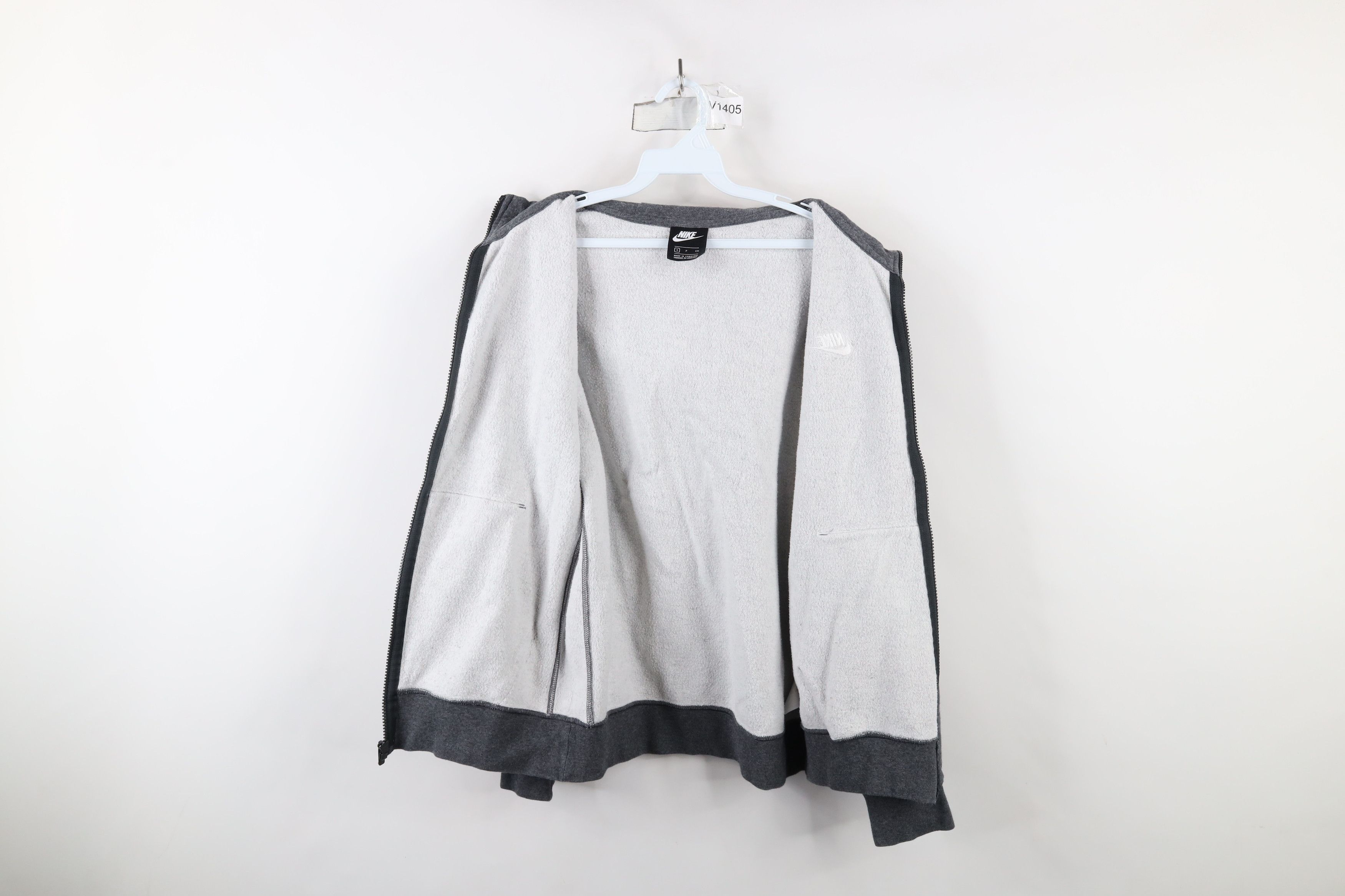 Nike × Vintage Vintage Nike Mini Swoosh Full Zip Hoodie Sweatshirt Gray Size US S / EU 44-46 / 1 - 9 Thumbnail