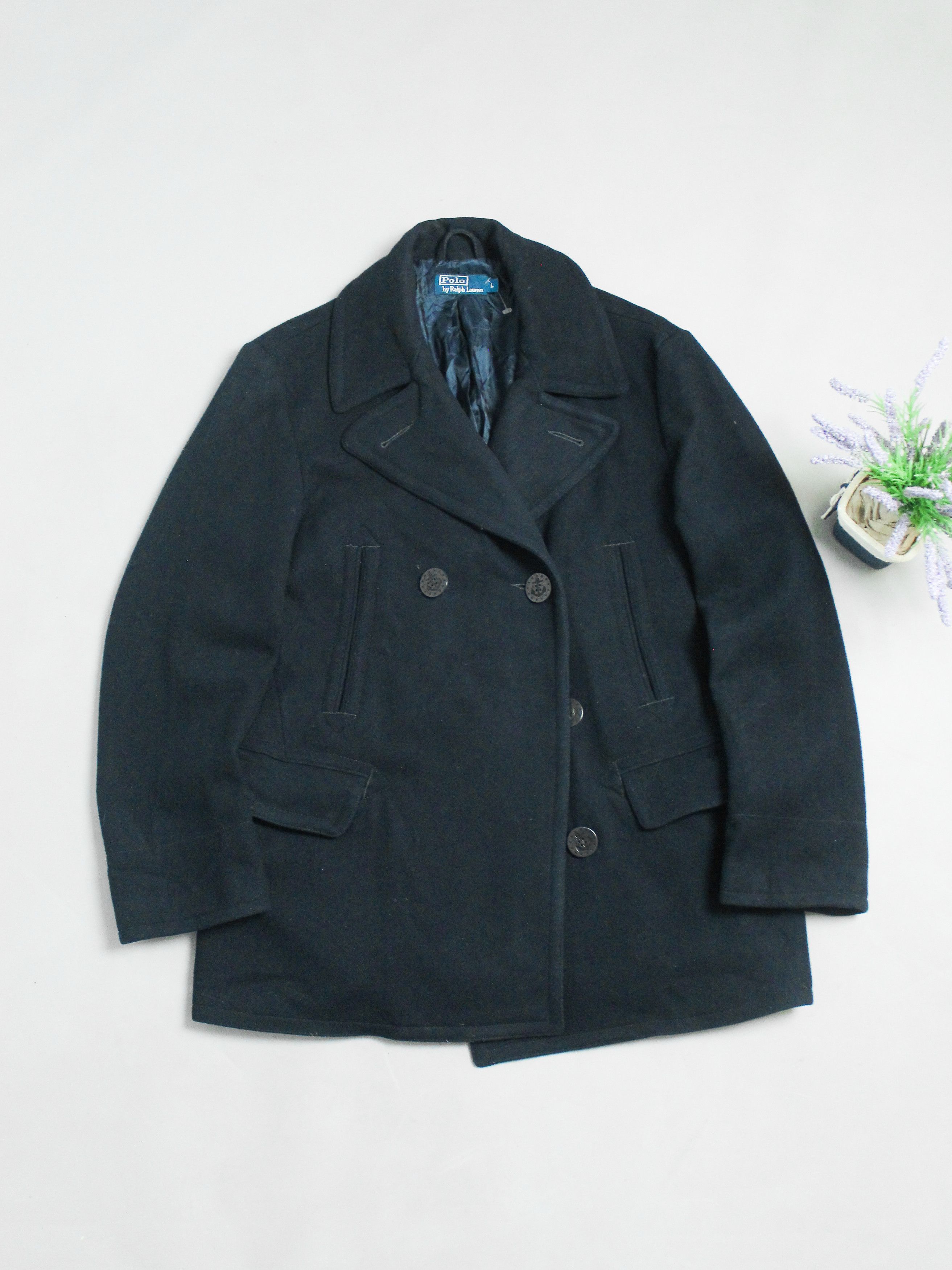 Polo Ralph Lauren POLO RALPH LAUREN DOUBLEBREASTED MENS WOOL COAT BLUE L Size US L / EU 52-54 / 3 - 1 Thumbnail