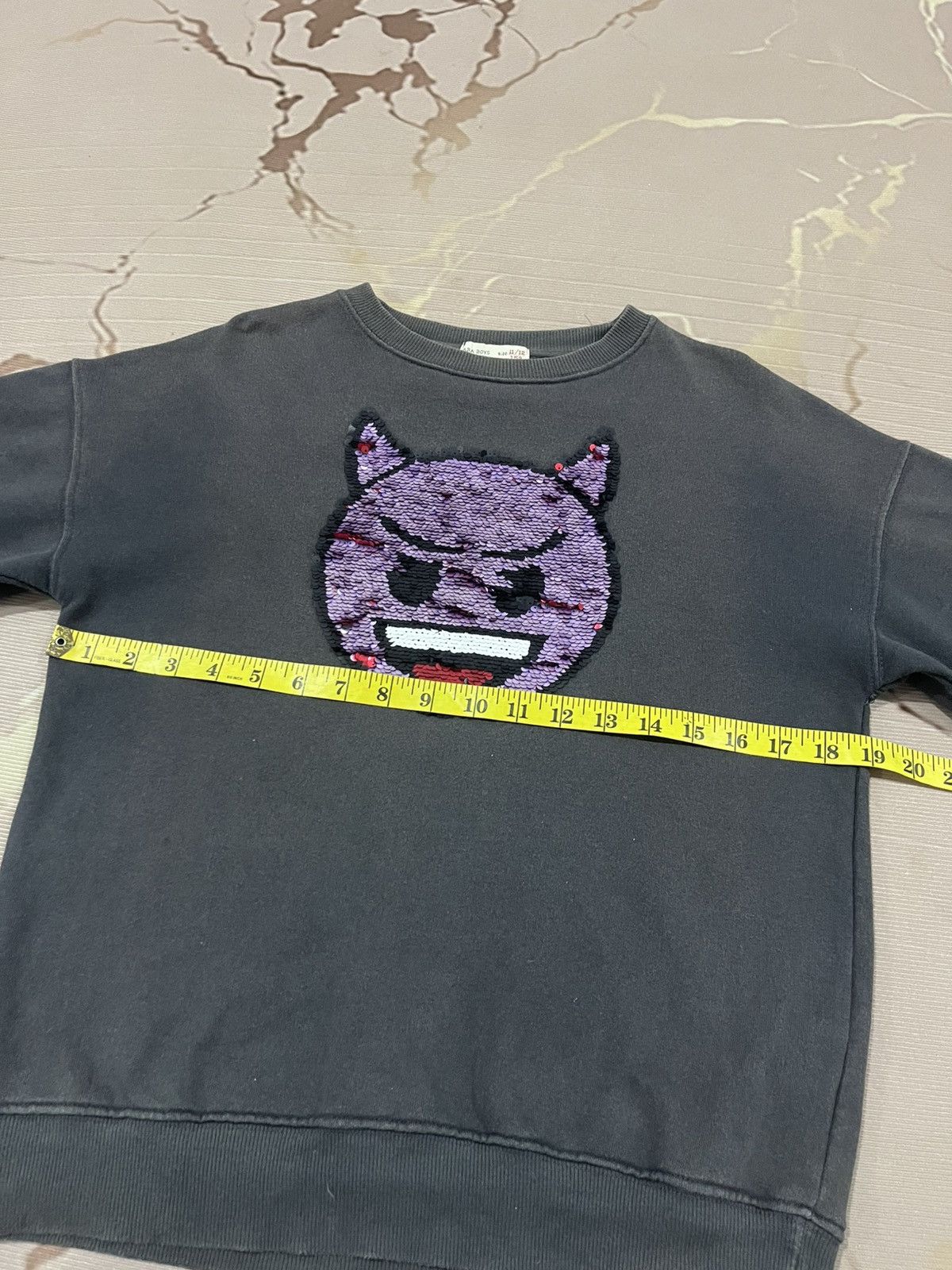 Zara Zara Boys Emoji Flip Sequin Devil Sweatshirt Black Size US XS / EU 42 / 0 - 8 Thumbnail
