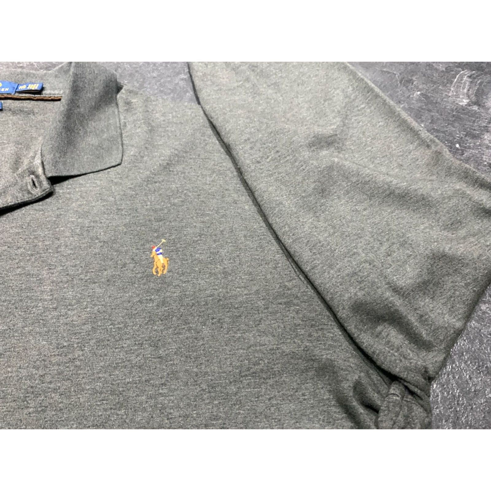 Polo Ralph Lauren VINTAGE Polo Ralph Lauren Polo Shirt Long Sleeve Men 2XL Gray Classic Fit Size US XXL / EU 58 / 5 - 3 Thumbnail