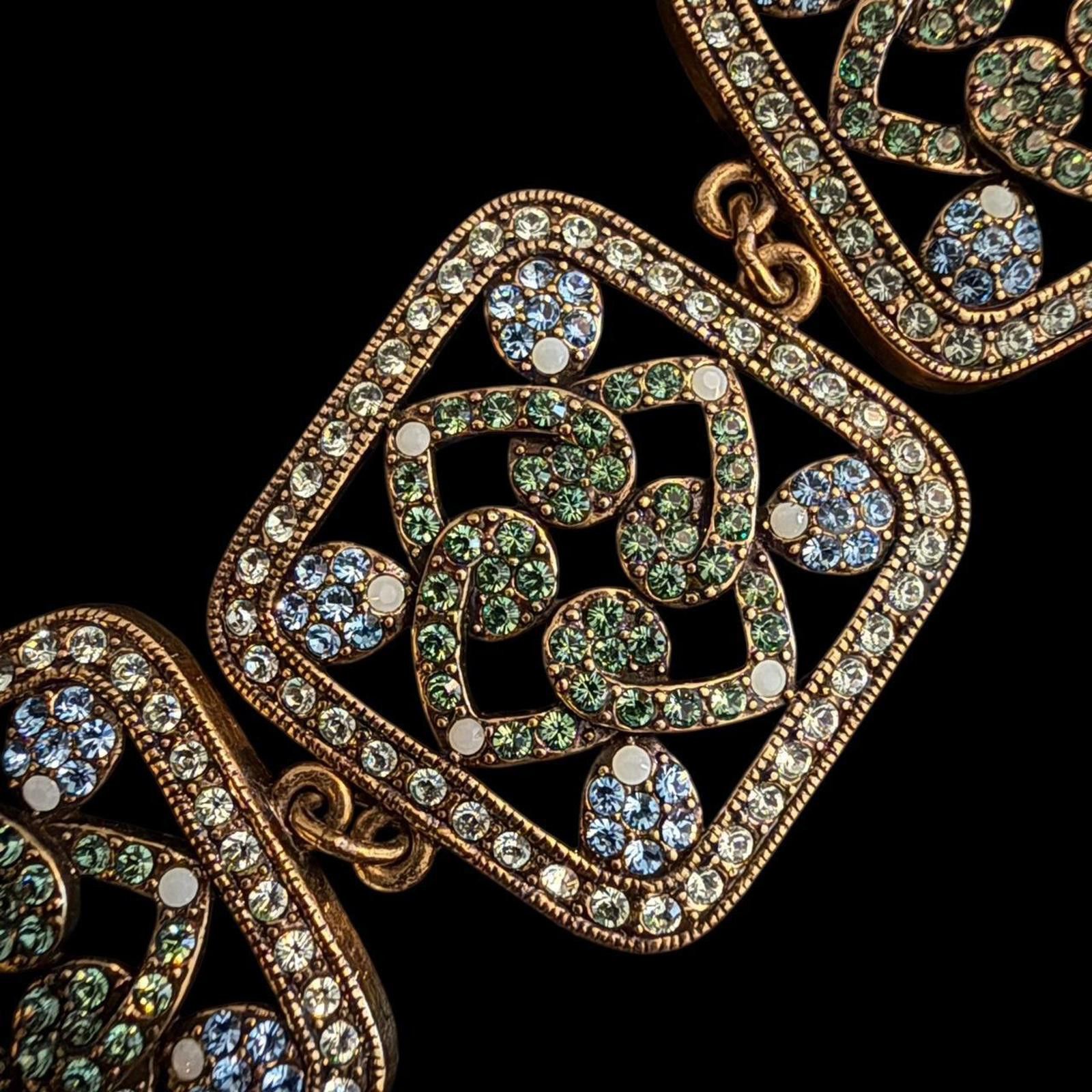 Other Heidi Daus Gold Tone Rhinestone Square Link Bracelet Size ONE SIZE - 2 Thumbnail