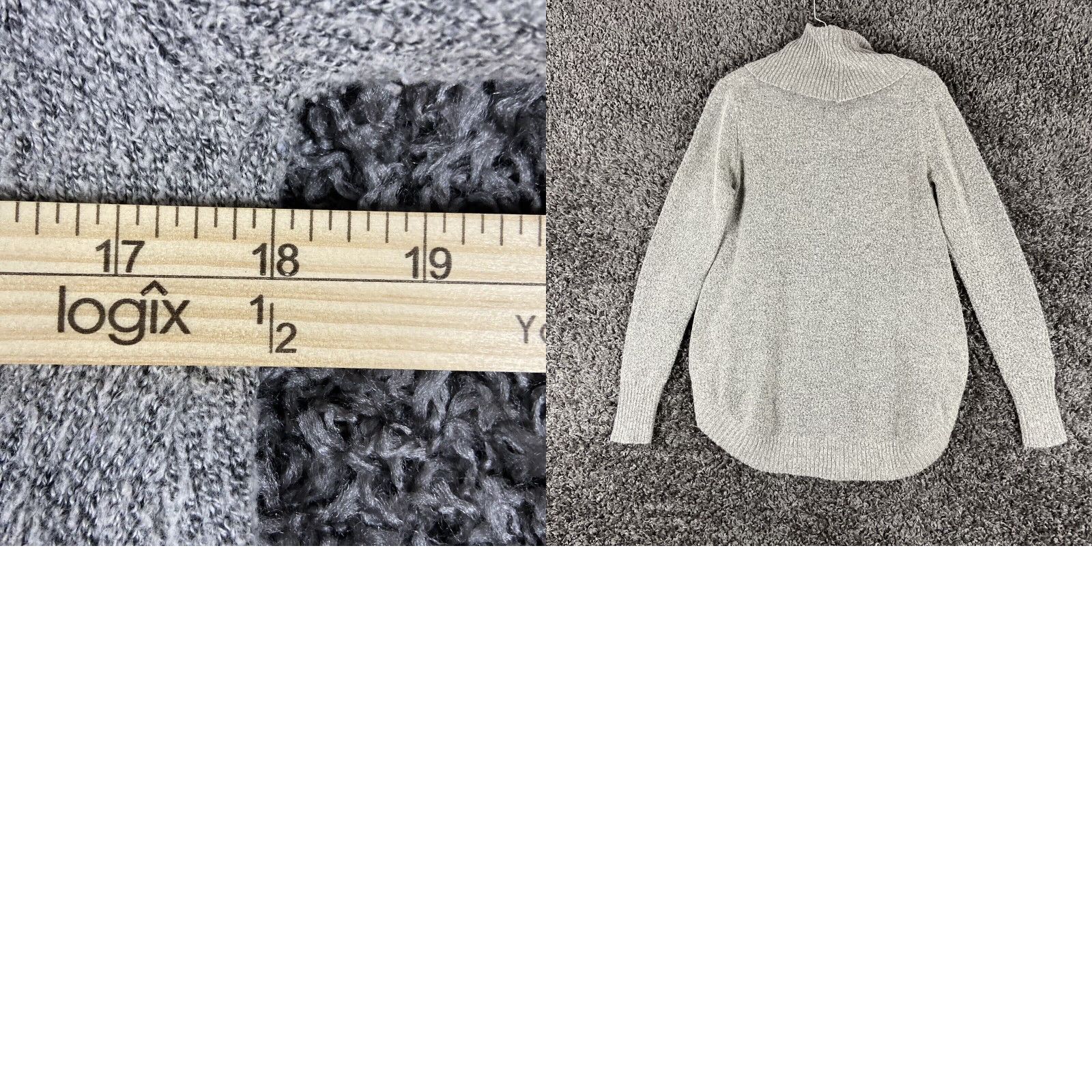 Vintage Fresh Women's Gray Knit Long Sleeve Turtleneck Sweater Small Size S / US 4 / IT 40 - 8 Thumbnail