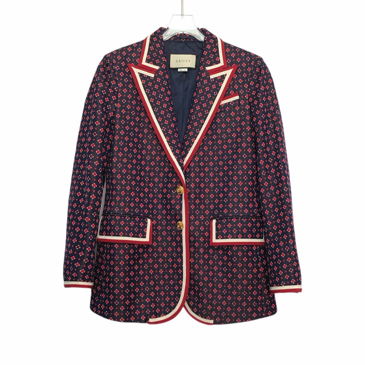 Gucci Gucci All-over Print Lapel Long Sleeve Blazer K26WX Size XS / US 0-2 / IT 36-38 - 1 Thumbnail
