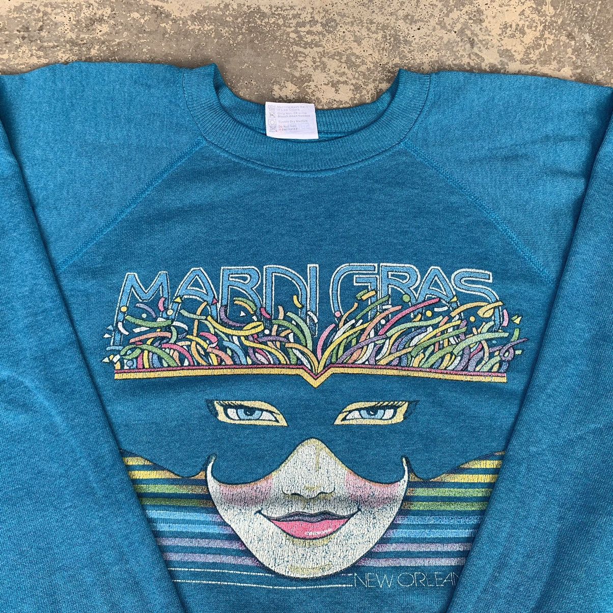 Hanes × Vintage Vintage 80s Hanes Mardi Gras New Orleans Sweatshirt Size US L / EU 52-54 / 3 - 4 Thumbnail