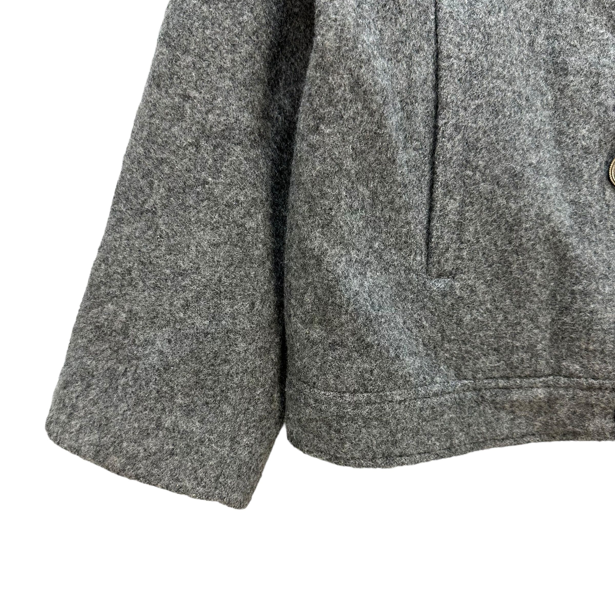 McGregor MCGREGOR Double Breasted Gray Wool Crop Coat #A37-0840 Size L / US 10 / IT 46 - 5 Thumbnail