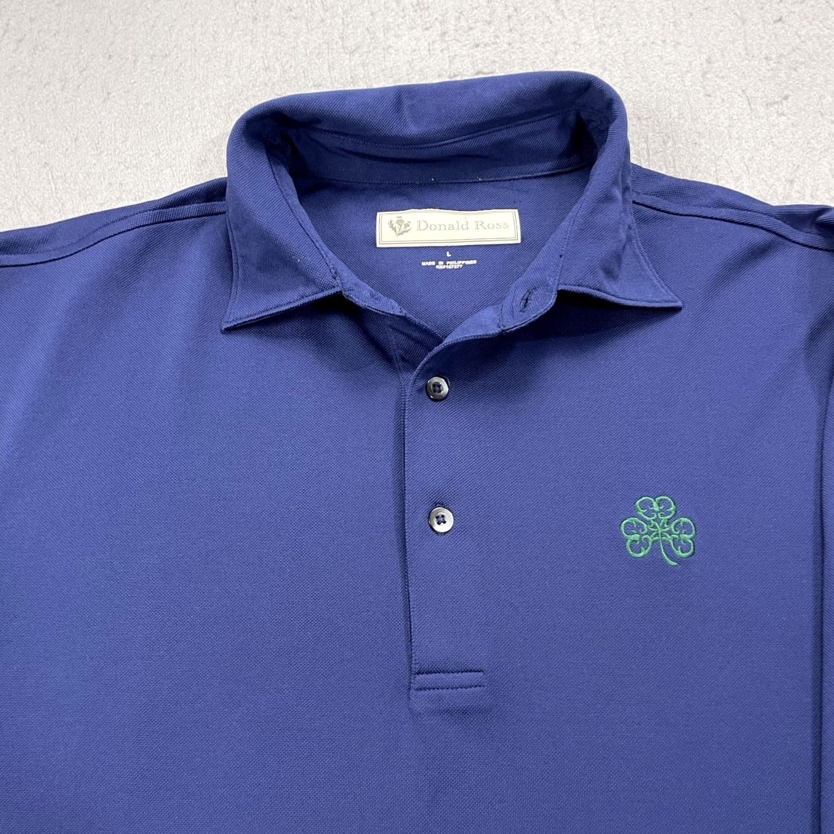 Vintage Donald Ross Polo Shirt Mens L Blue Solid Logo Golf Sportswear Shirt Size US L / EU 52-54 / 3 - 2 Thumbnail