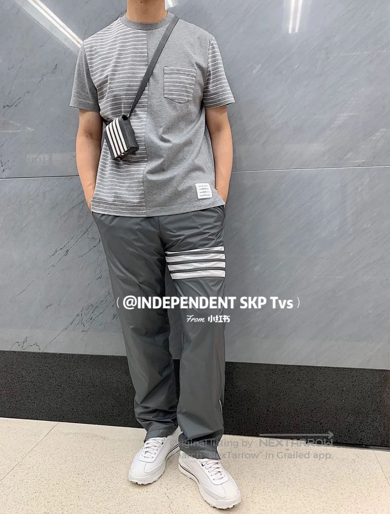 Thom Browne Thom Browne Gray Stripe Panel Short Sleeve. Size US M / EU 48-50 / 2 - 8 Thumbnail
