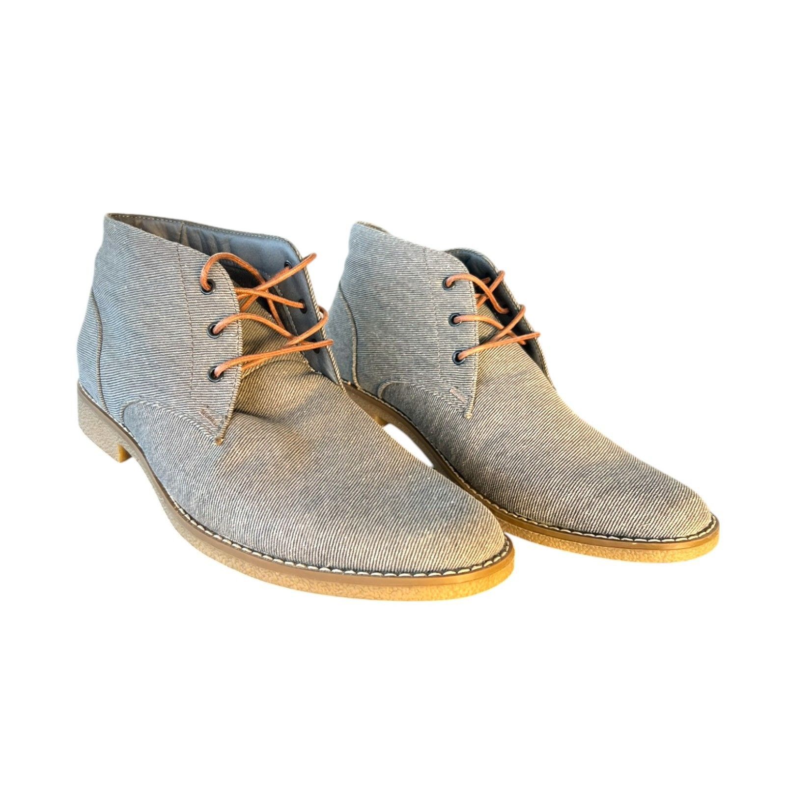 Perry Ellis Perry Ellis Portfolio Timothy Mens Gray Lace-Up Chukka Boots Size US 11 / EU 44 - 2 Thumbnail