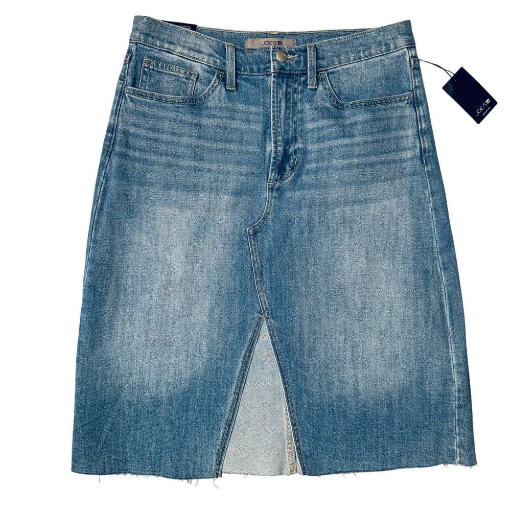 Joe's NWT New $218 Joe's High Waist Midi Denim Skirt In Free Fall Size 29" - 2 Thumbnail