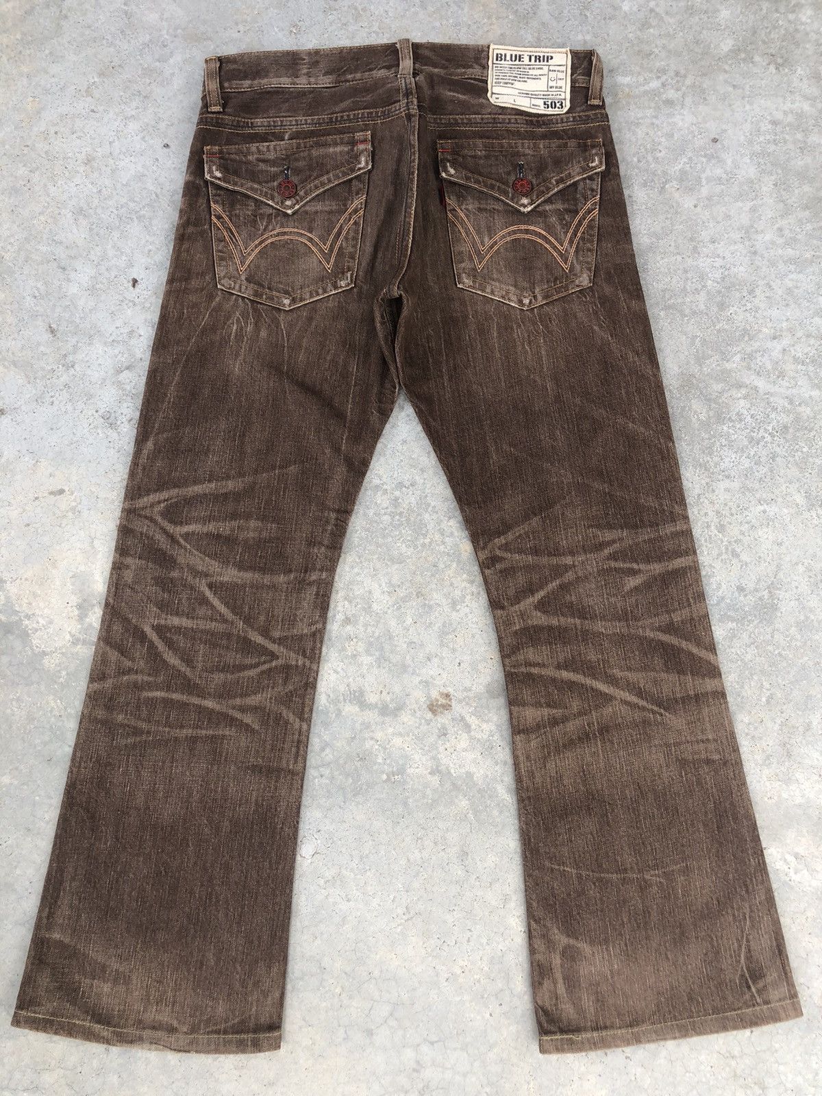 Edwin Japanese Edwin 503 Flared Jeans Distressed Jeans Size US 35 - 2 Thumbnail