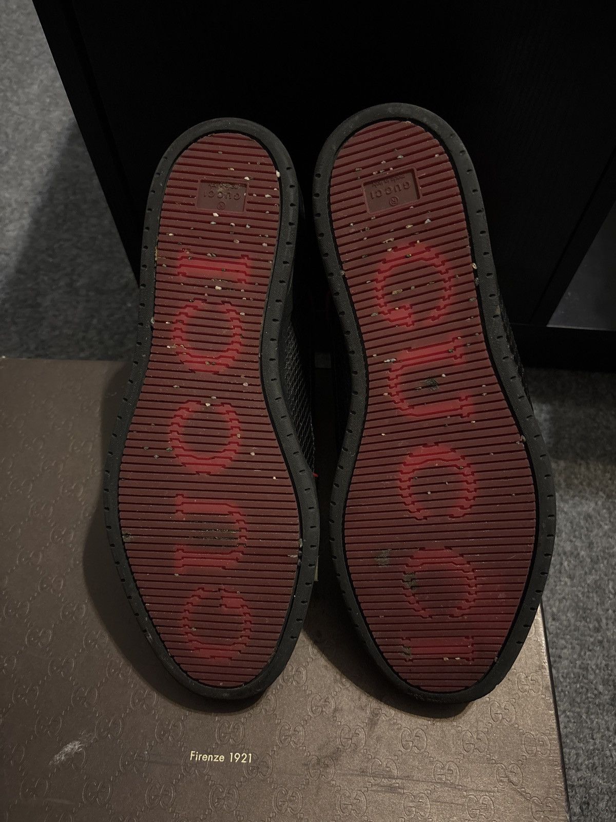 Gucci Gucci Black Leather & Snakeskin High Top Sneakers Size US 10.5 / EU 43-44 - 6 Thumbnail