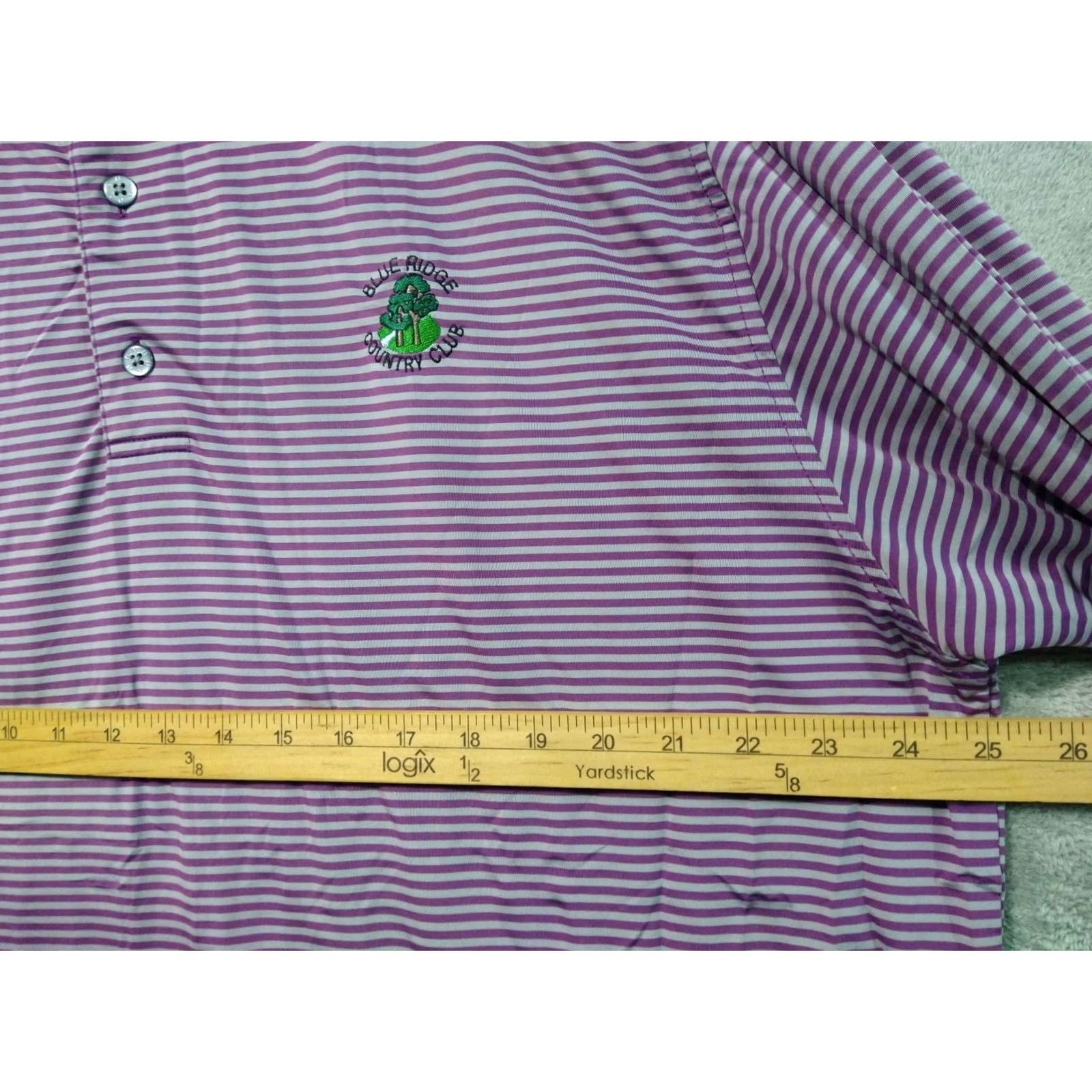 Footjoy FootJoy Polo Mens XL Purple Striped Short Sleeve Golf Performance Shirt Size US XL / EU 56 / 4 - 3 Thumbnail
