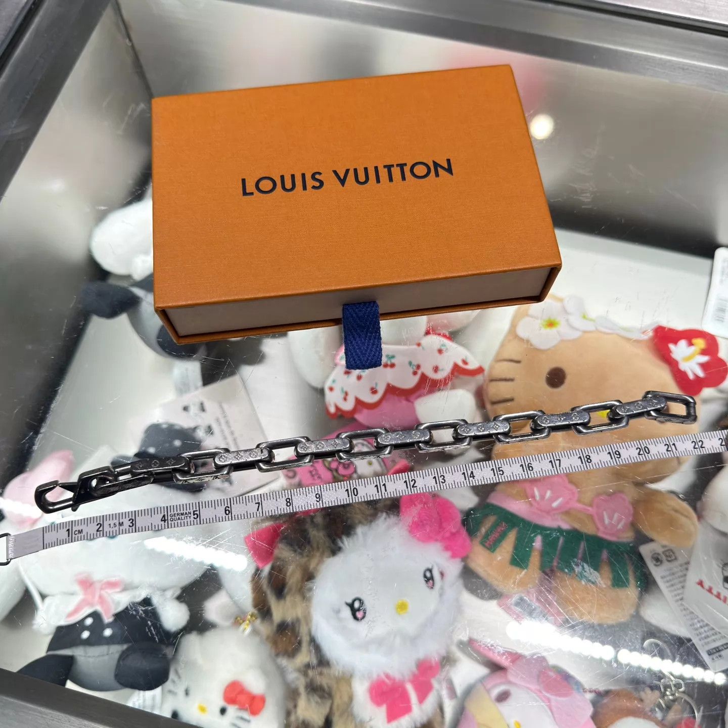 Louis Vuitton LV Monogram Silver Bamboo Cuban Link Bracelet L Size ONE SIZE - 3 Thumbnail