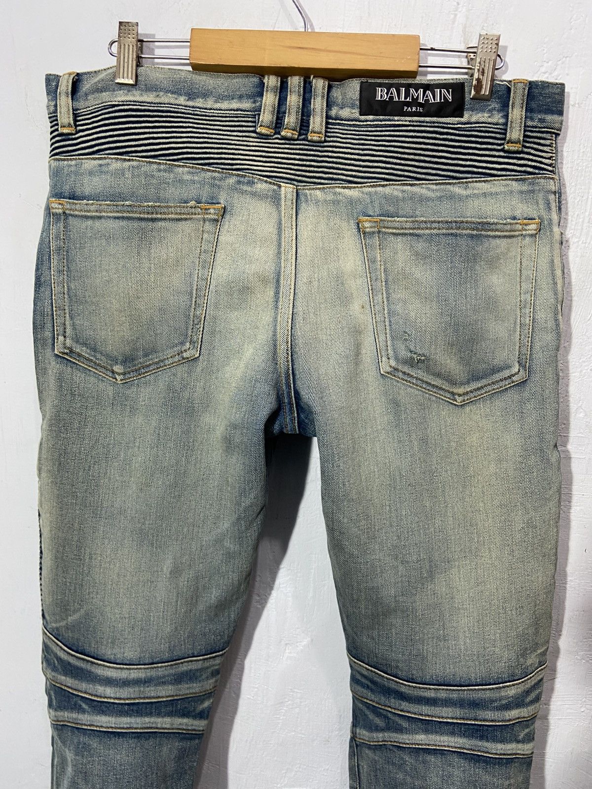 Balmain Balmain Denim Distressed Jeans moto bike Size US 31 - 15 Thumbnail